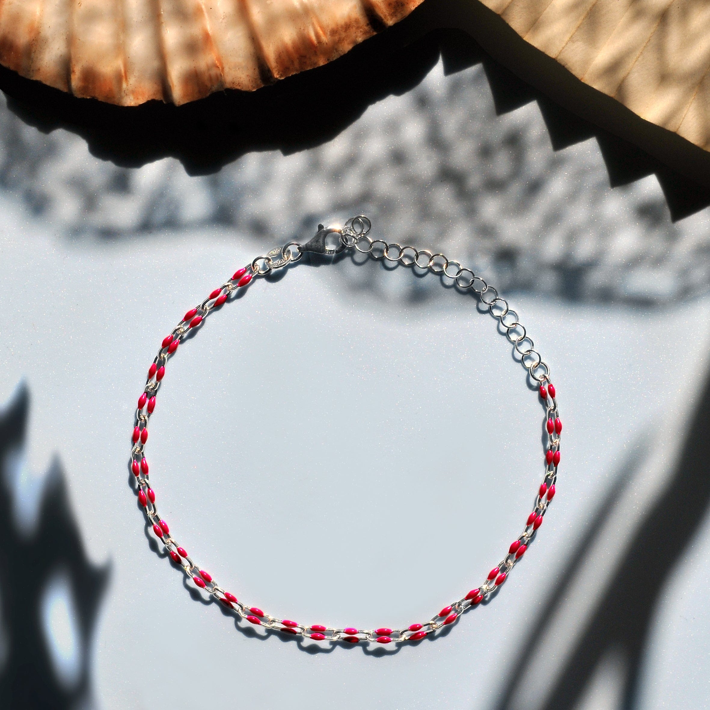 Lynora Jewellery Beaded Enamel Scarlet Link Bracelet
