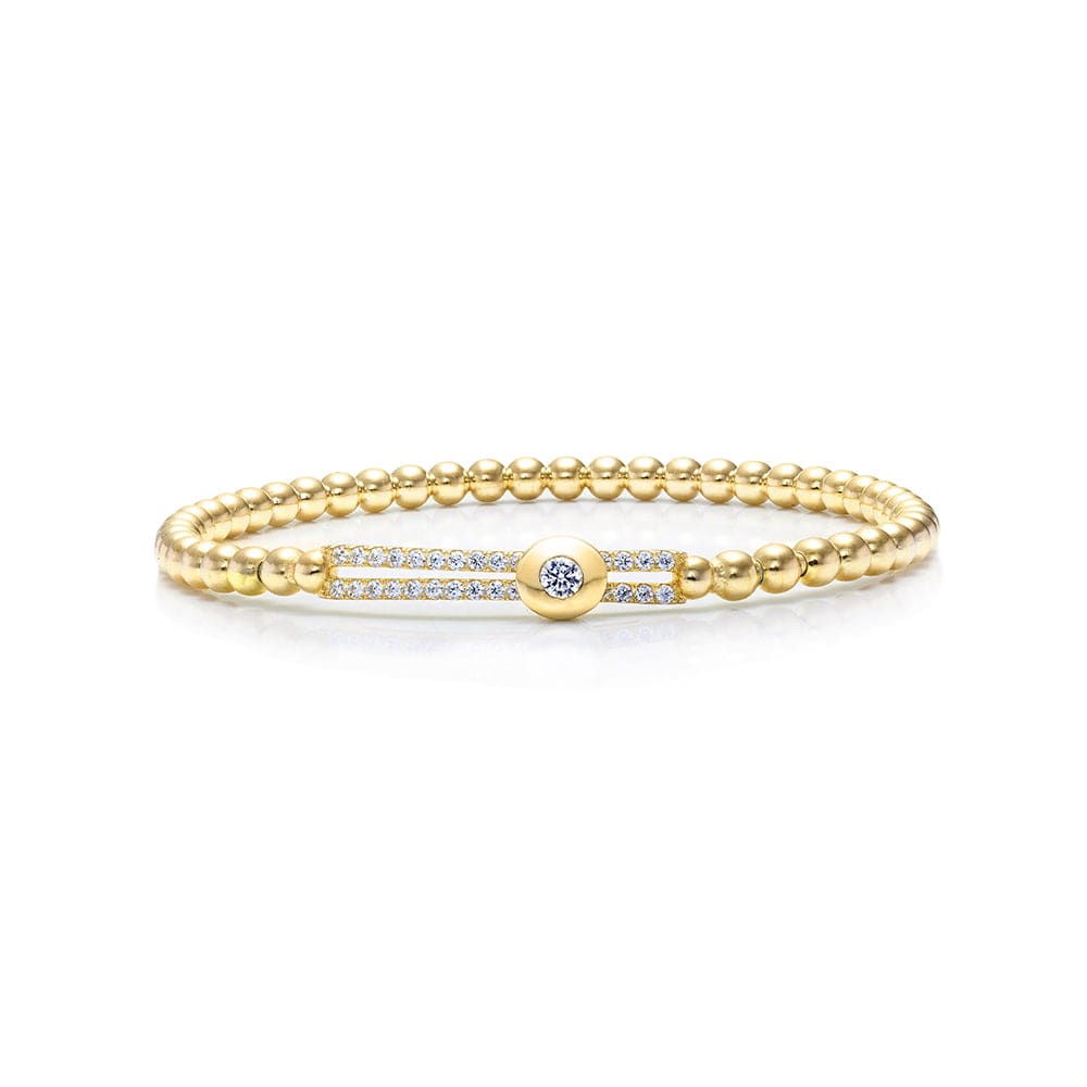 Lynora Jewellery Bracelet Metal Gumdrop Beaded Stretch Bracelet Gold Metal Gumdrop Beaded Stretch Bracelet