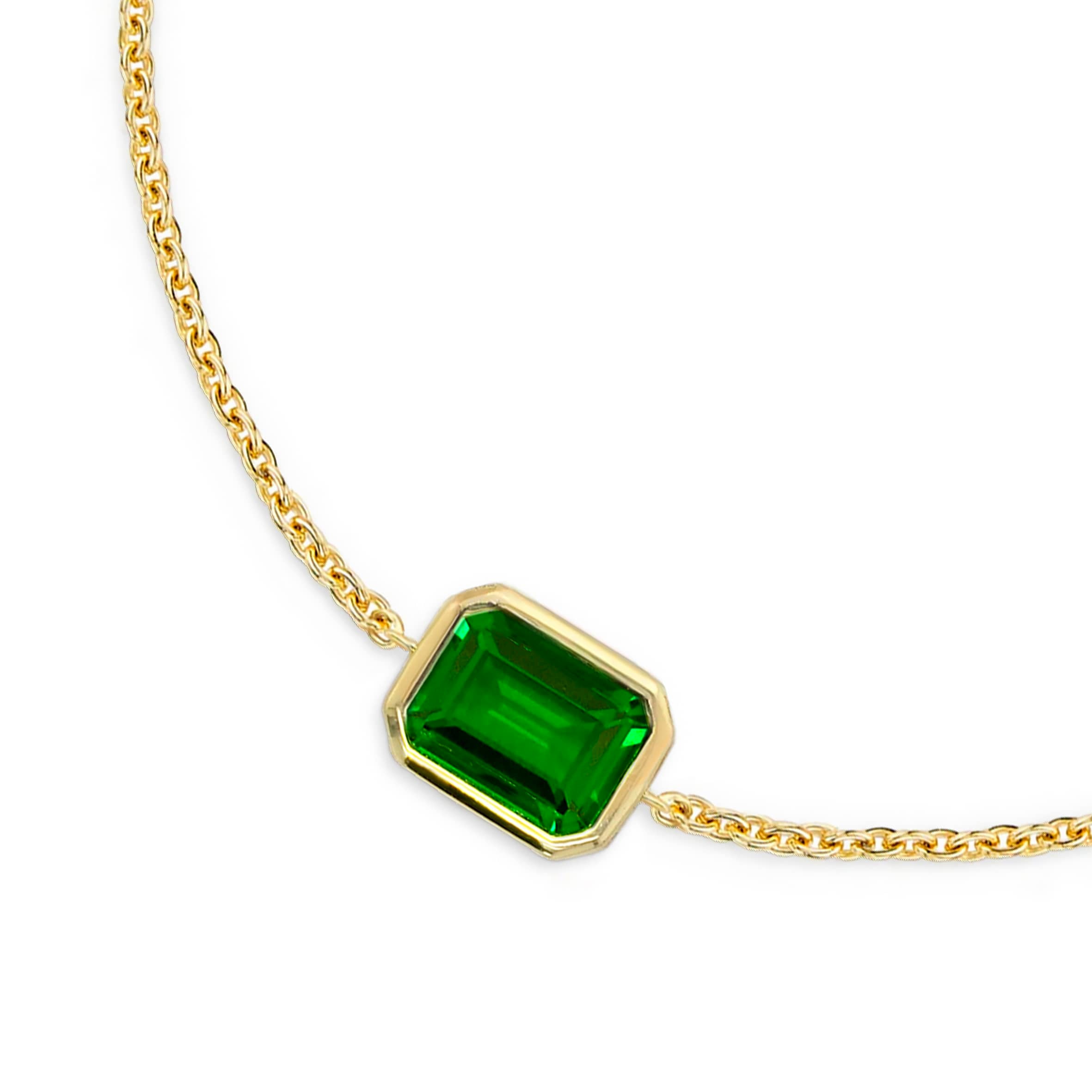 Lynora Jewellery Bracelet Emerald Baguette Gold Bracelet Gold Plated / Emerald Emerald Baguette Gold Bracelet