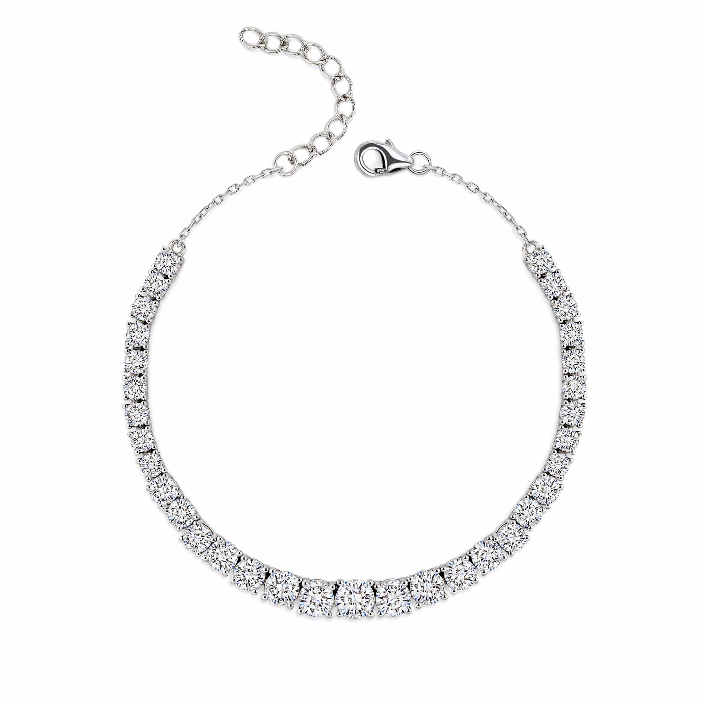Lynora Jewellery Bracelet Diamond Tennis String Bracelet Sterling Silver / Clear Diamond Tennis String Bracelet