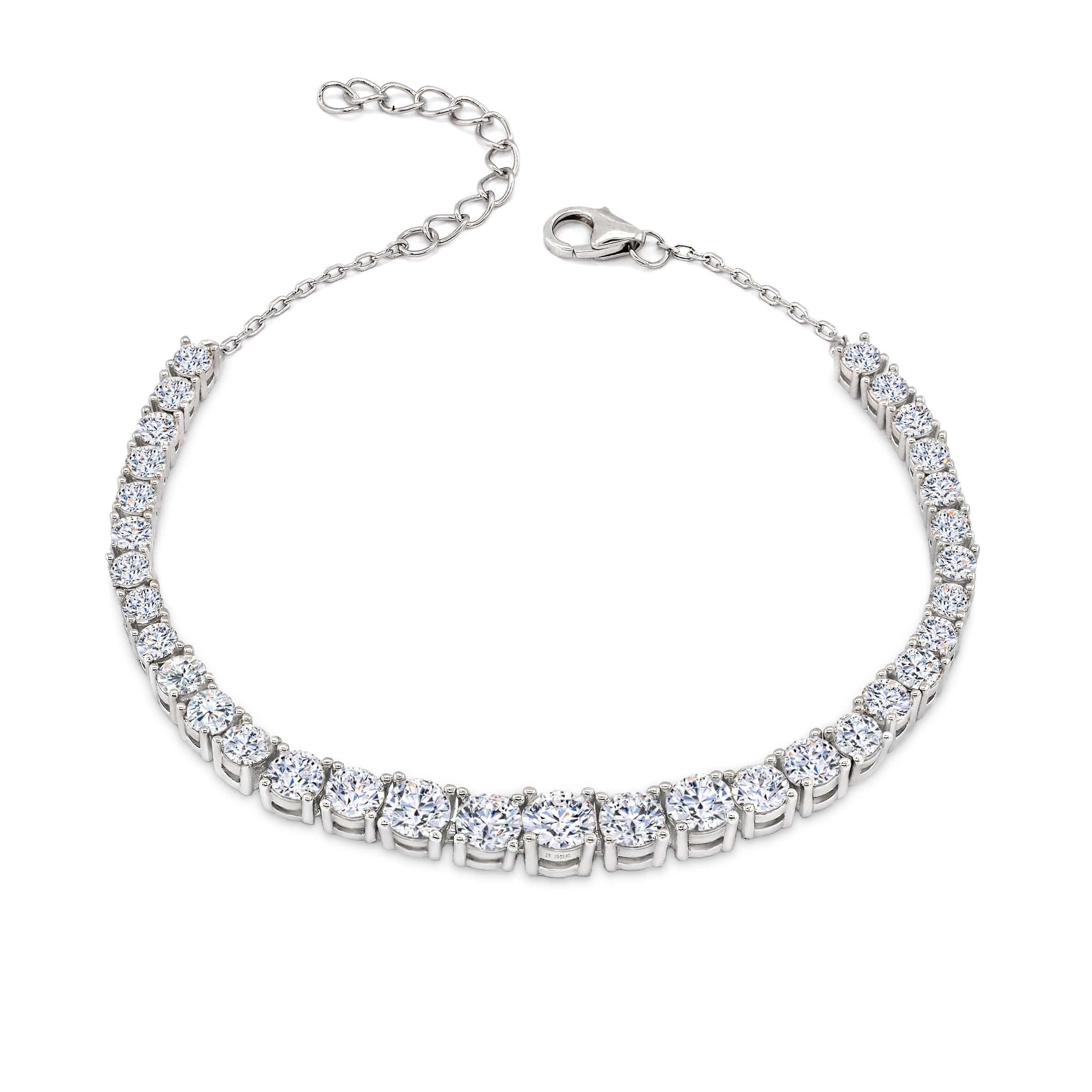Lynora Jewellery Bracelet Diamond Tennis String Bracelet Sterling Silver / Clear Diamond Tennis String Bracelet