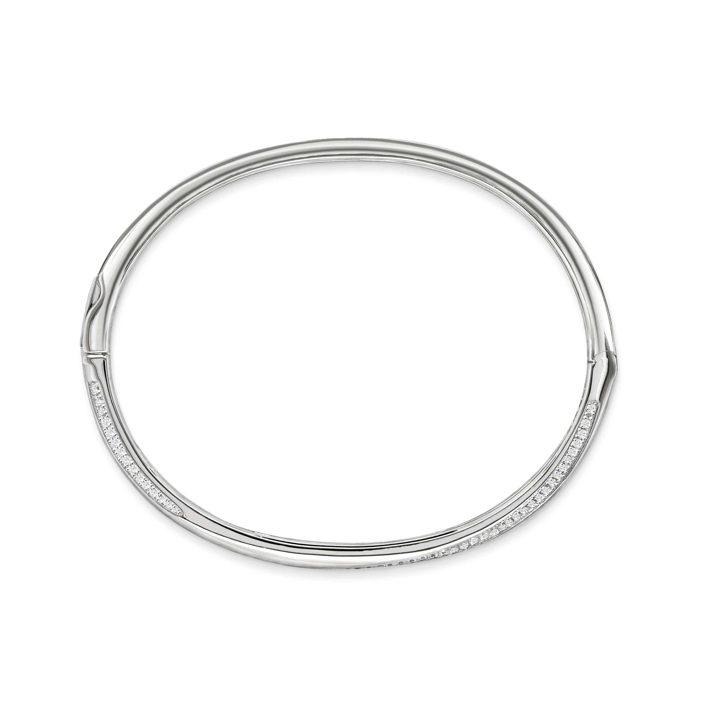 Lynora Jewellery Bracelet Silver and Diamond Twist Bangle Sterling Silver / Clear Silver and Diamond Twist Bangle