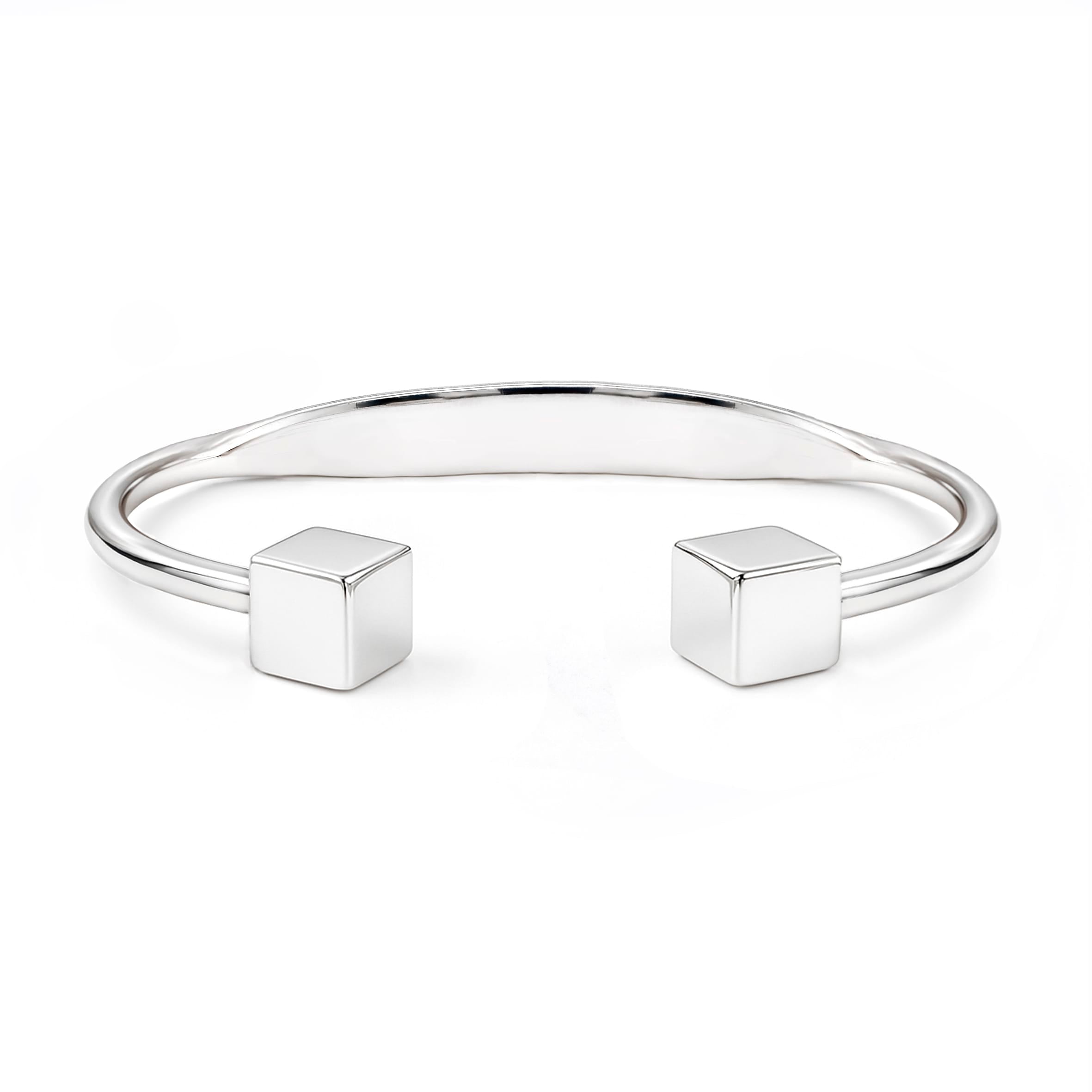 Lynora Jewellery Bracelet Cubed Cuff Bangle Sterling Silver Cubed Cuff Bangle