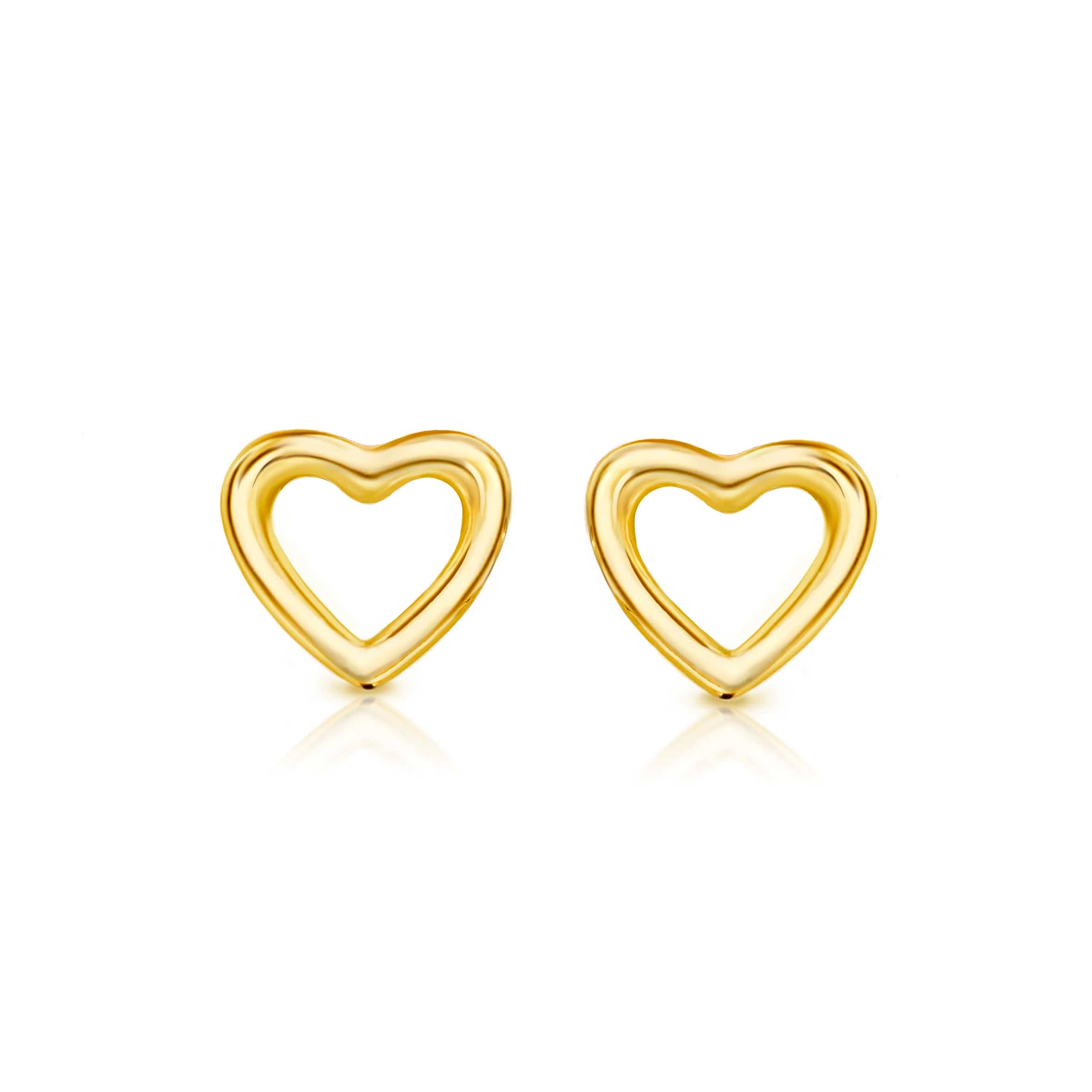 Lynora Jewellery Earrings Open Heart Gold Studs Gold Plated Open Heart Gold Studs