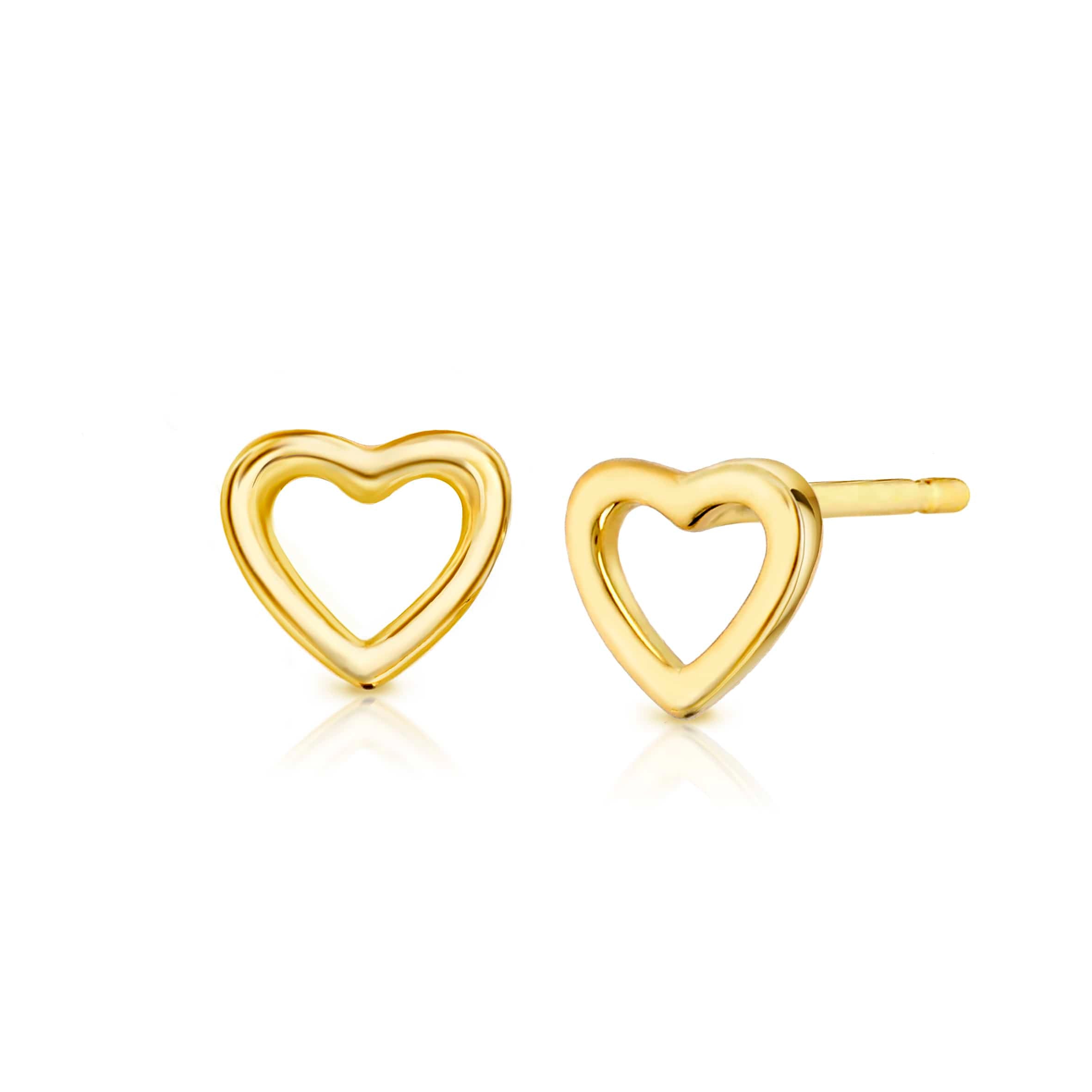 Lynora Jewellery Earrings Open Heart Gold Studs Gold Plated Open Heart Gold Studs
