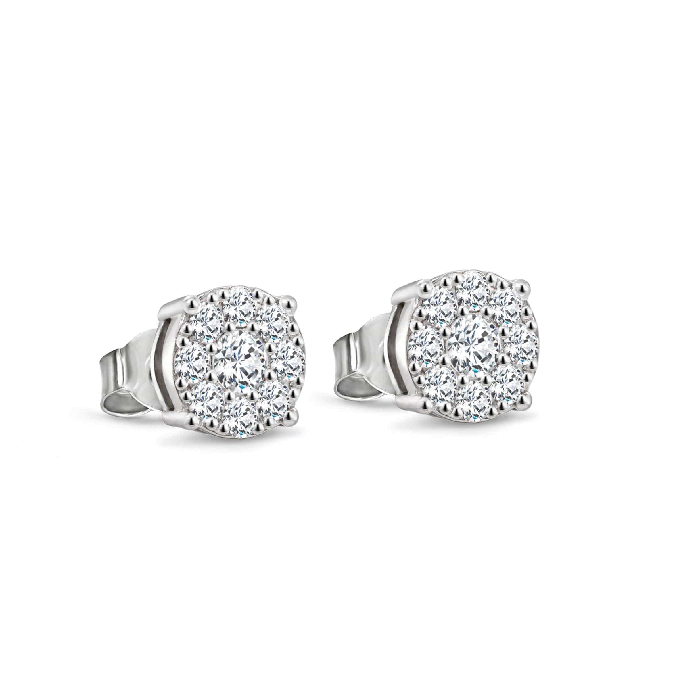 Lynora Jewellery Earrings Brilliant Diamond Cluster Studs Sterling Silver / Clear Brilliant Diamond Cluster Studs