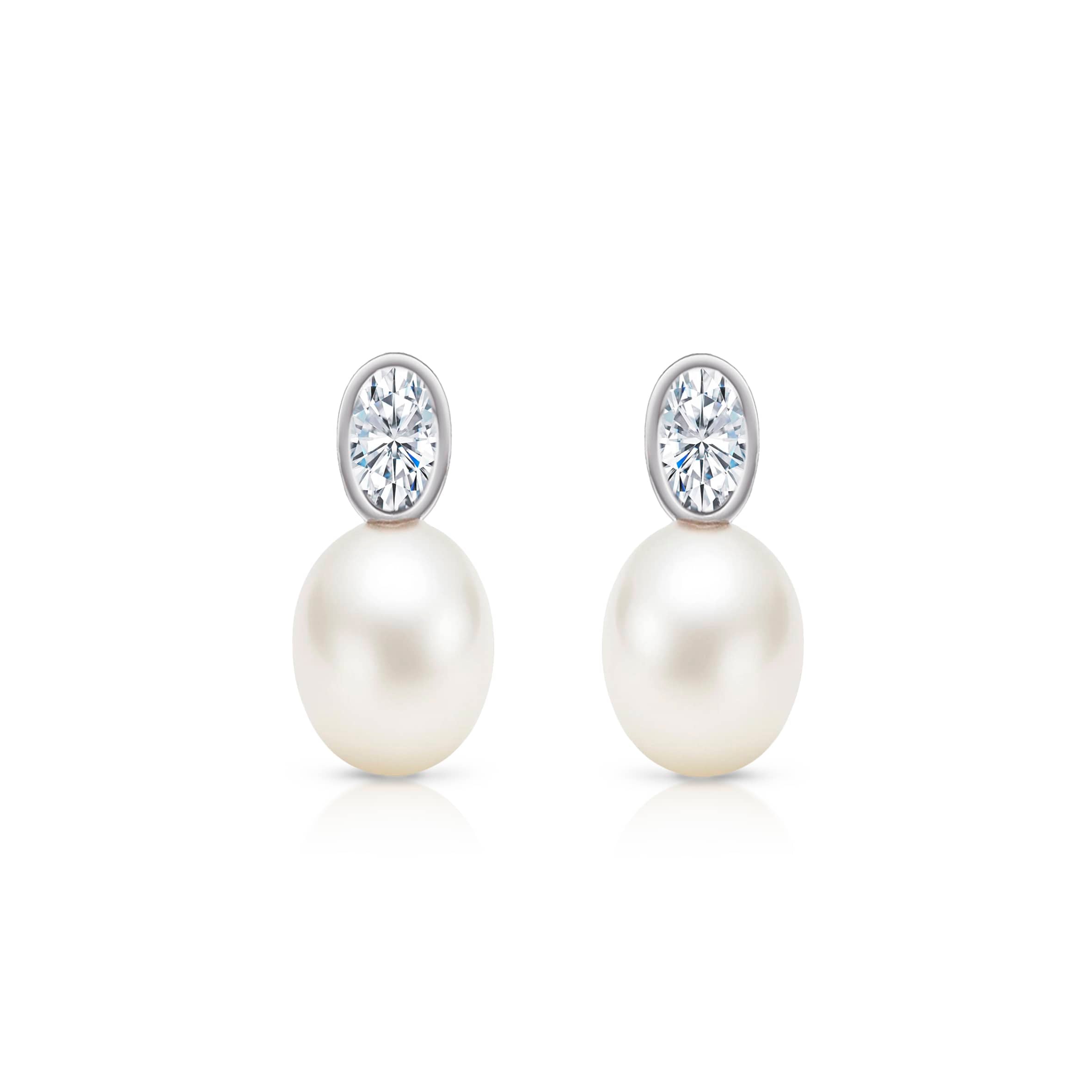 Lynora Jewellery Earrings Cultured Pearl Drop Earrings Sterling Silver / Clear Cultured Pearl Drop Earrings