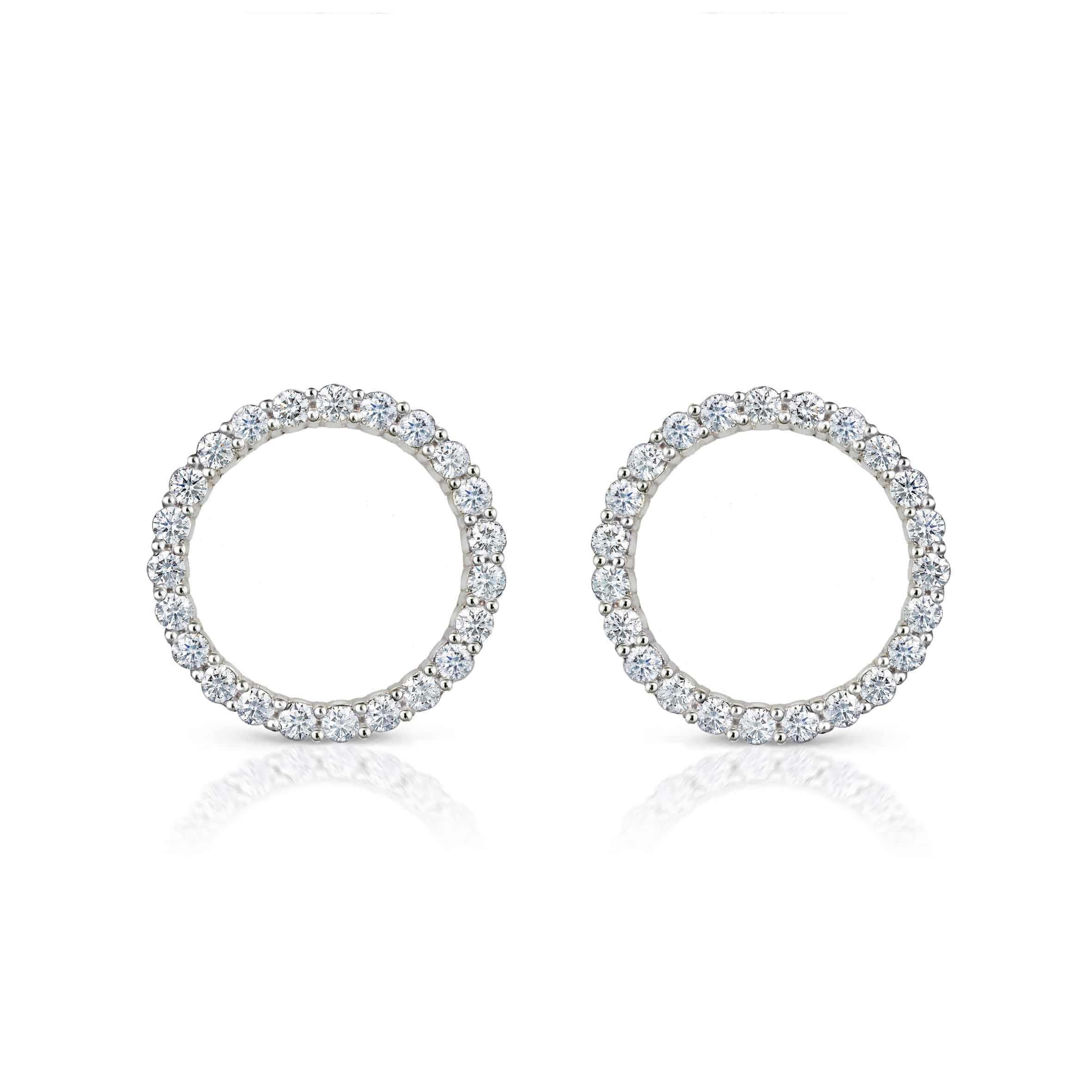 Lynora Jewellery Earrings Outline Circle Studs Sterling Silver / Clear Outline Circle Studs