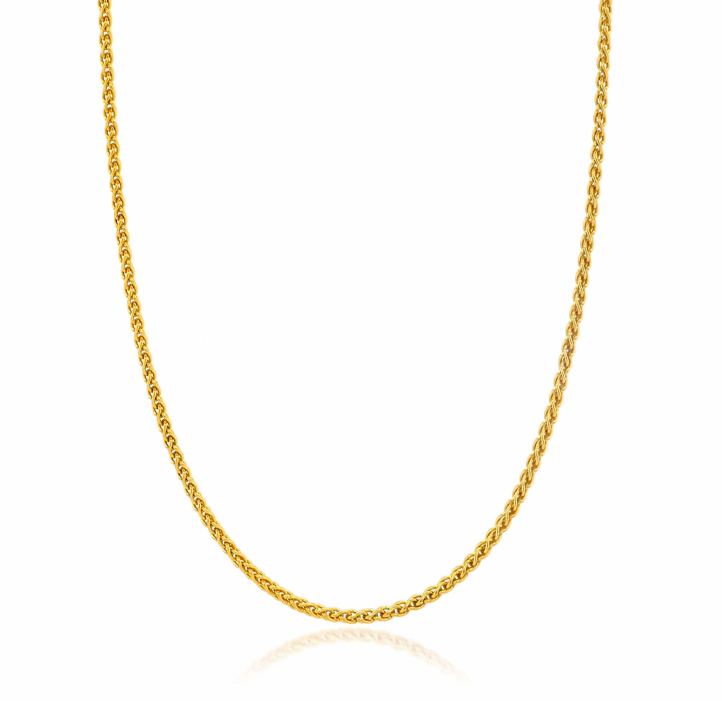 Lynora Jewellery Necklace Gold 1-mm Rope Pendant Chain Gold Plated Gold 1-mm Rope Pendant Chain