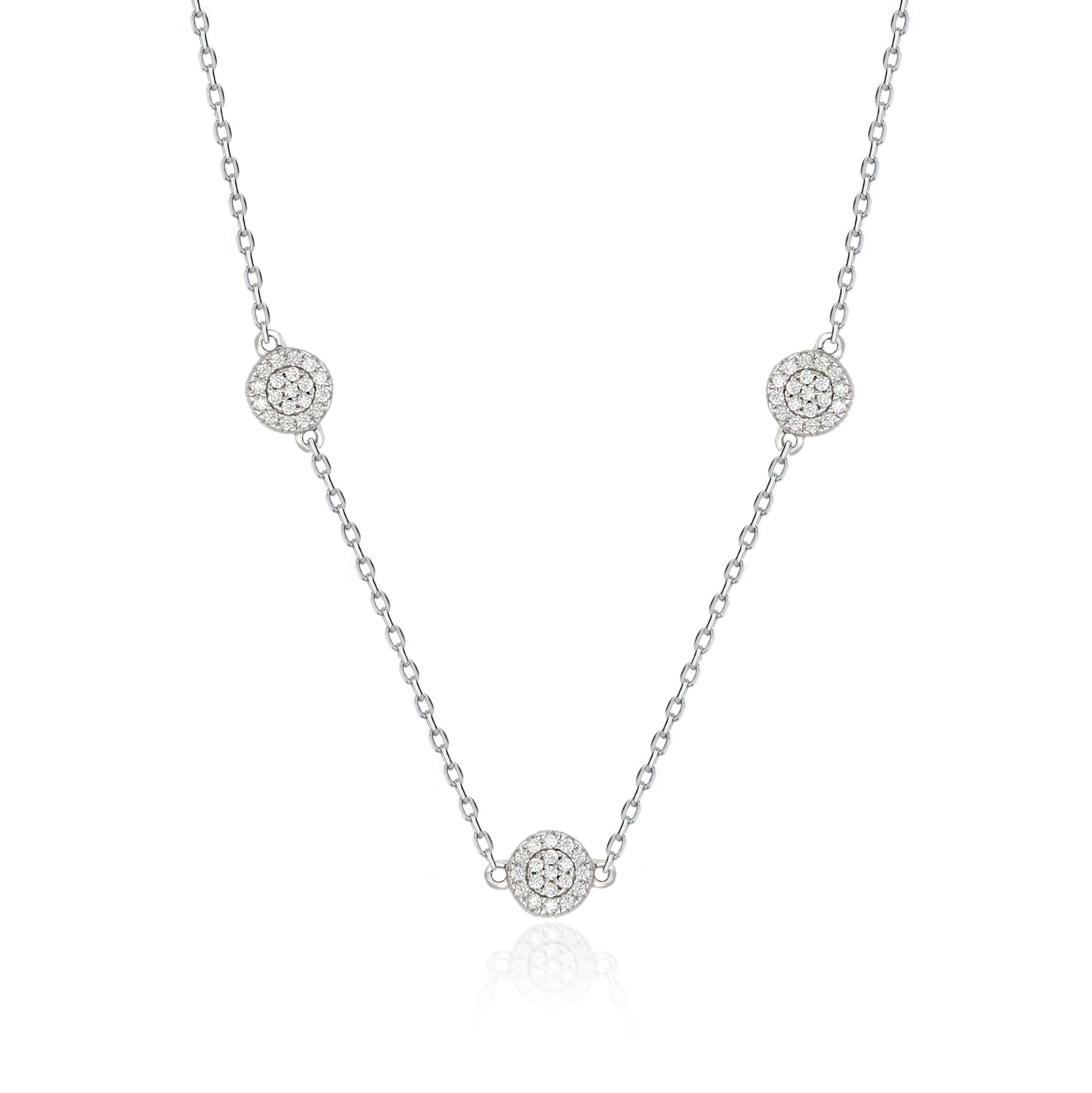 Lynora Jewellery Necklace Circle Strand Necklace Sterling Silver / Clear Circle Strand Necklace