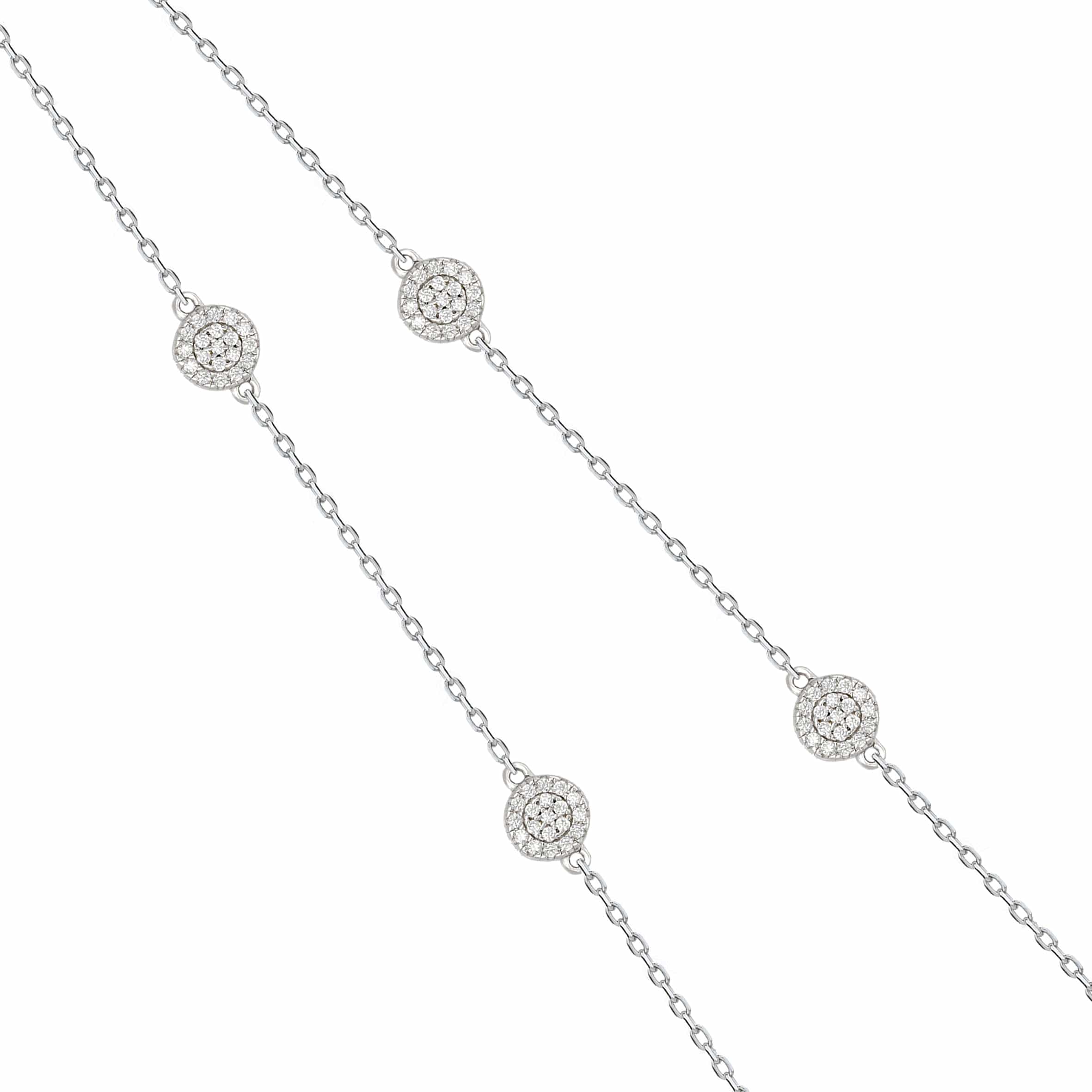 Lynora Jewellery Necklace Circle Strand Necklace Sterling Silver / Clear Circle Strand Necklace