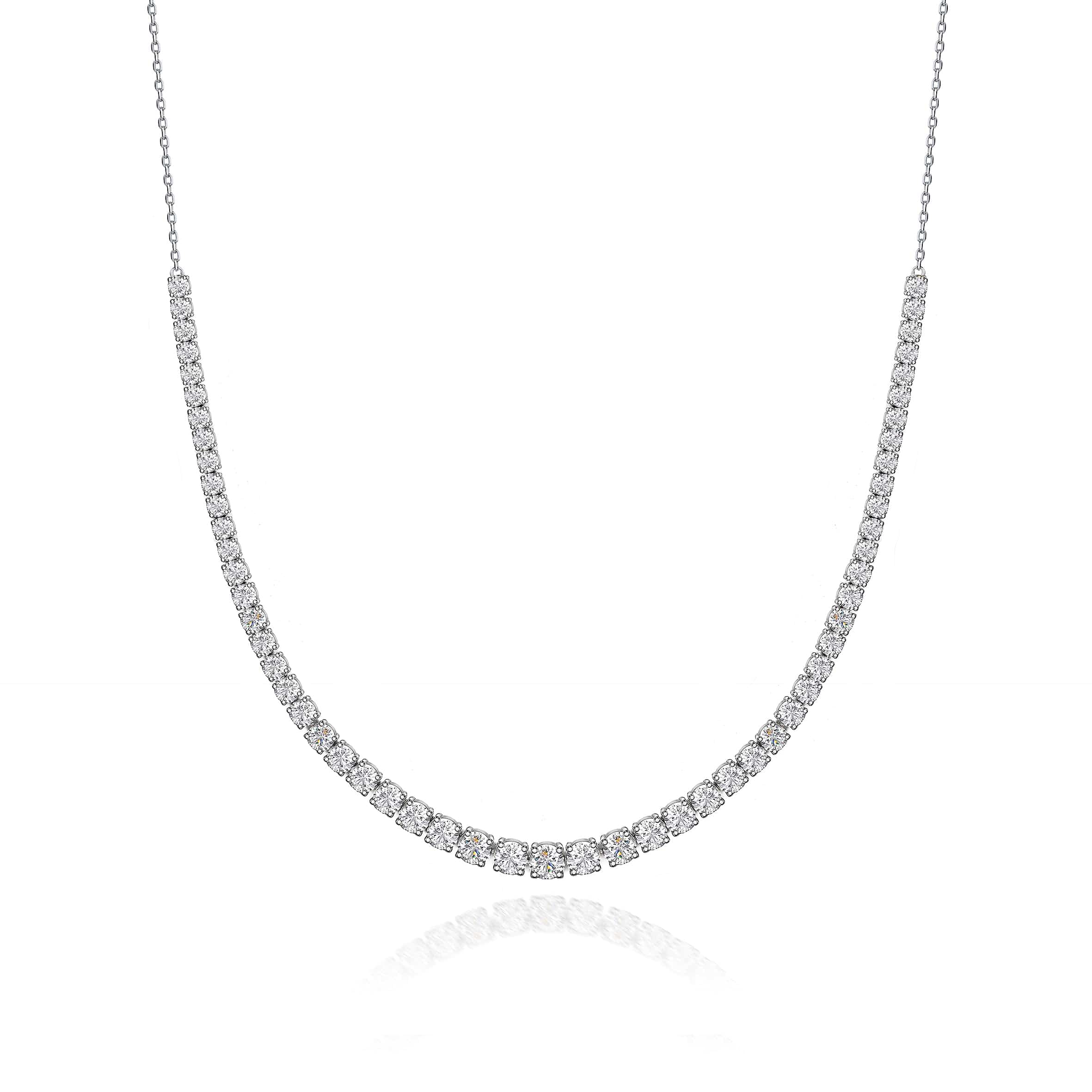 Lynora Jewellery Necklace Diamond Tennis String Necklace Sterling Silver / Clear Diamond Tennis String Necklace
