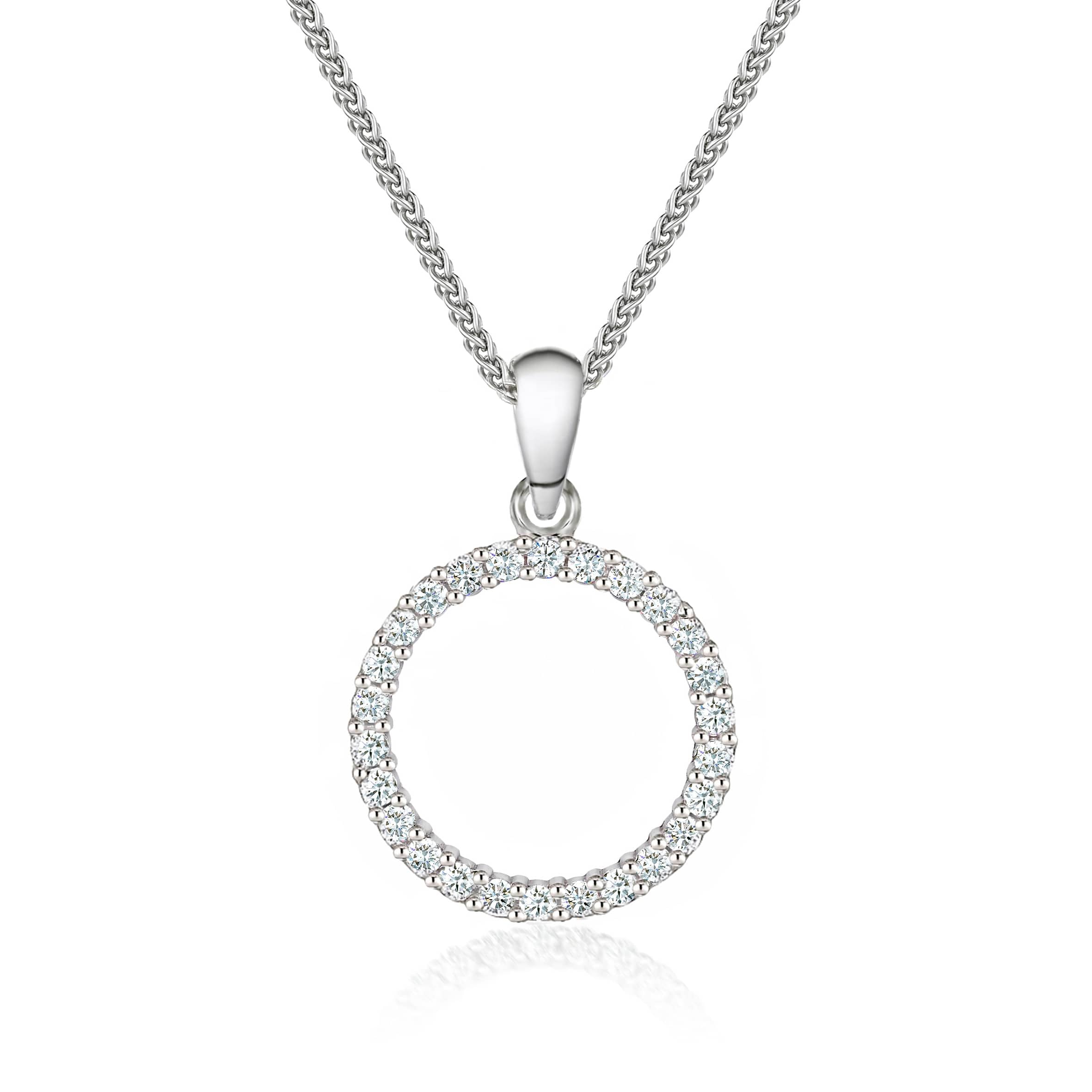Lynora Jewellery Necklace Outline Circle Pendants Sterling Silver / Clear Outline Circle Pendants