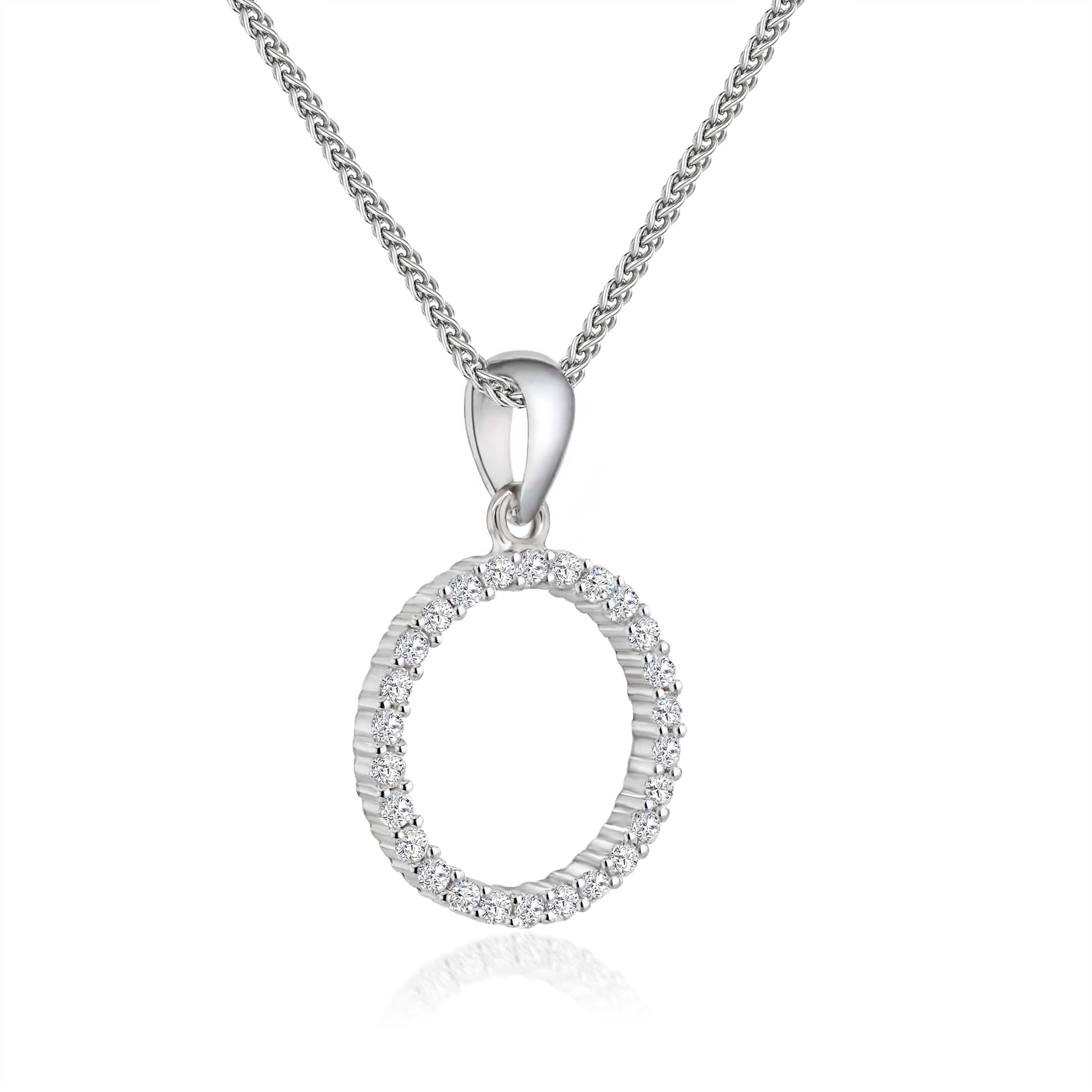 Lynora Jewellery Necklace Outline Circle Pendants Sterling Silver / Clear Outline Circle Pendants