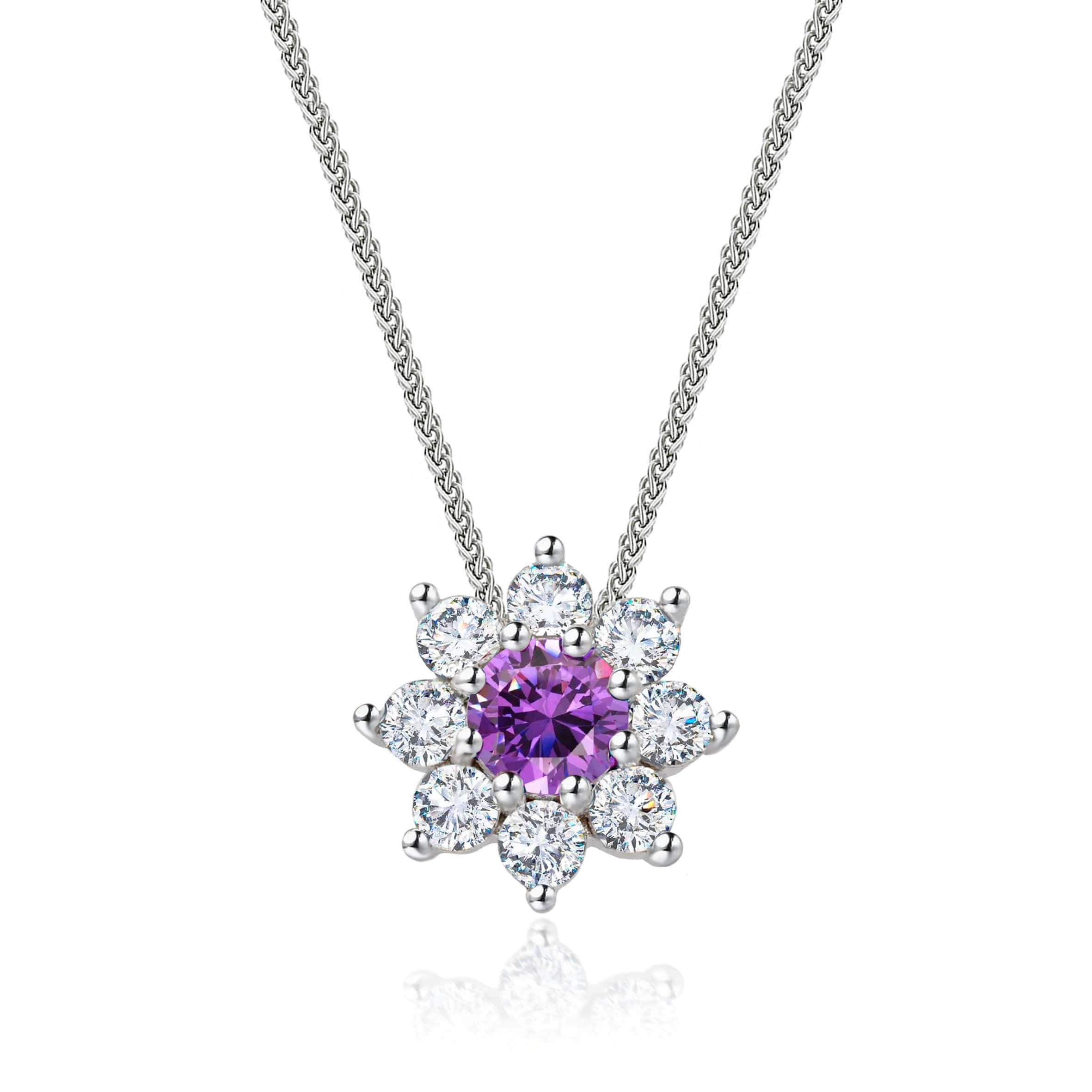 Lynora Jewellery Pendant Amethyst Sunflower Pendant Sterling Silver / Amethyst Amethyst Sunflower Pendant