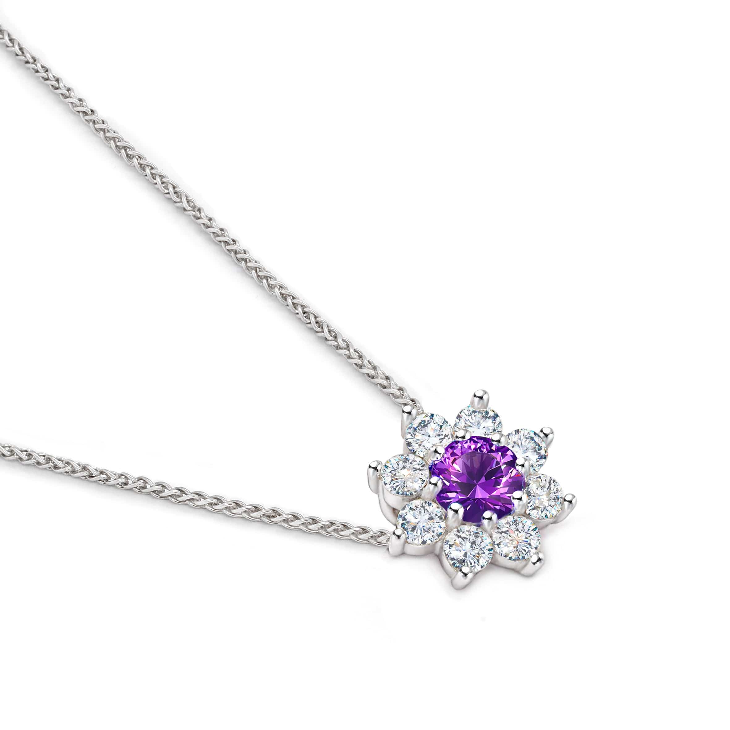 Lynora Jewellery Pendant Amethyst Sunflower Pendant Sterling Silver / Amethyst Amethyst Sunflower Pendant