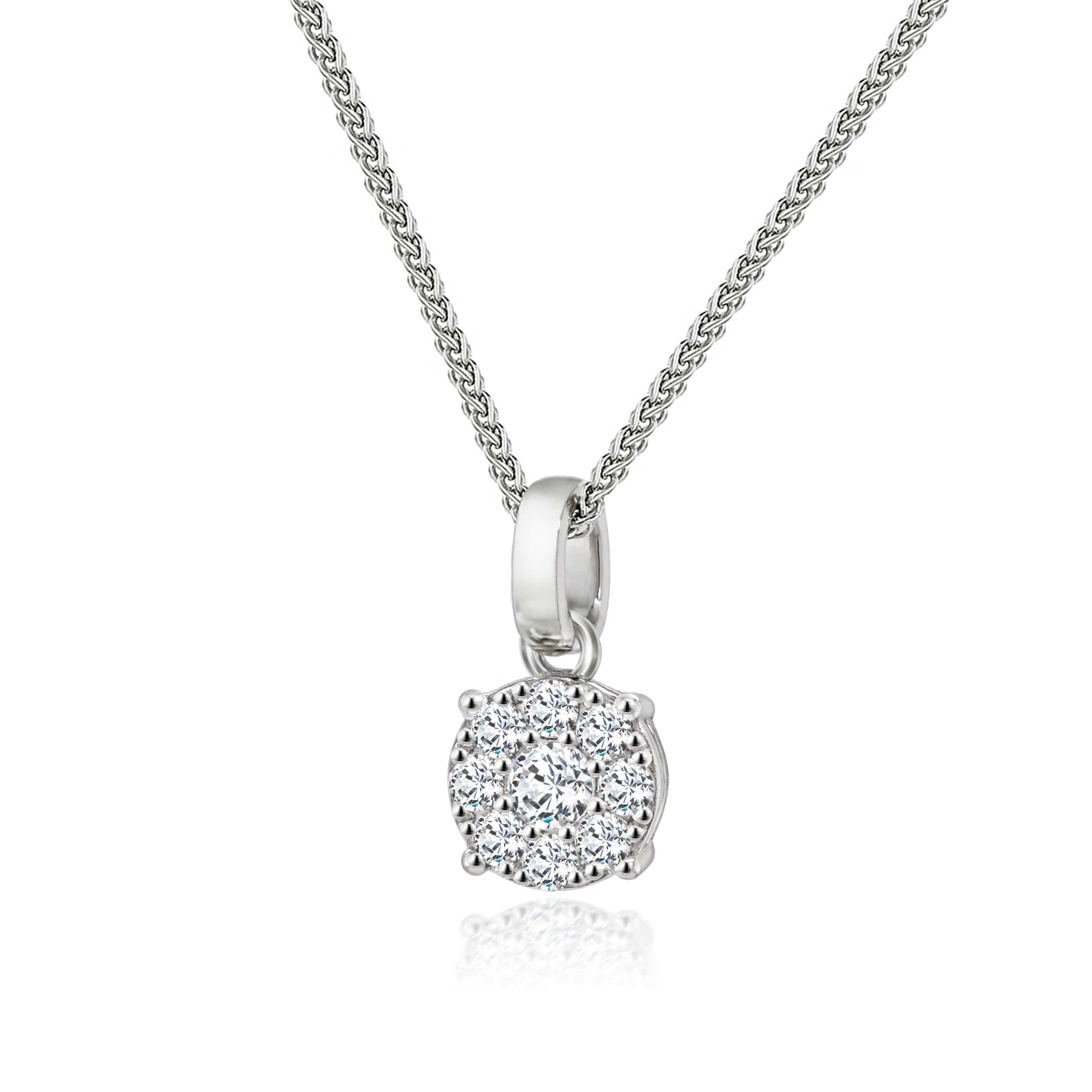 Lynora Jewellery Pendant Brilliant Diamond Cluster Pendant Sterling Silver / Clear Brilliant Diamond Cluster Pendant