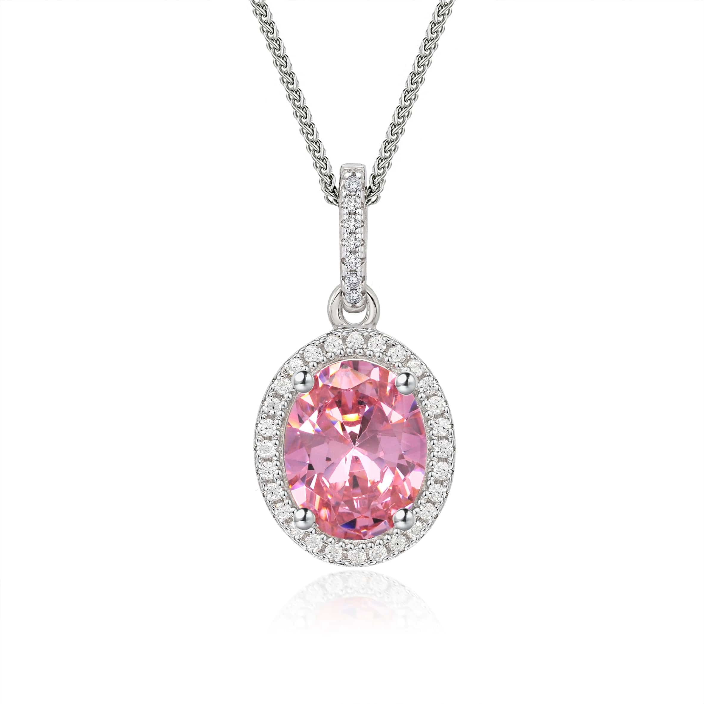 Lynora Jewellery Pendant Opulence Pink Tourmaline Pave Pendant Sterling Silver / Pink Tourmaline Opulence Pink Tourmaline Pave Pendant