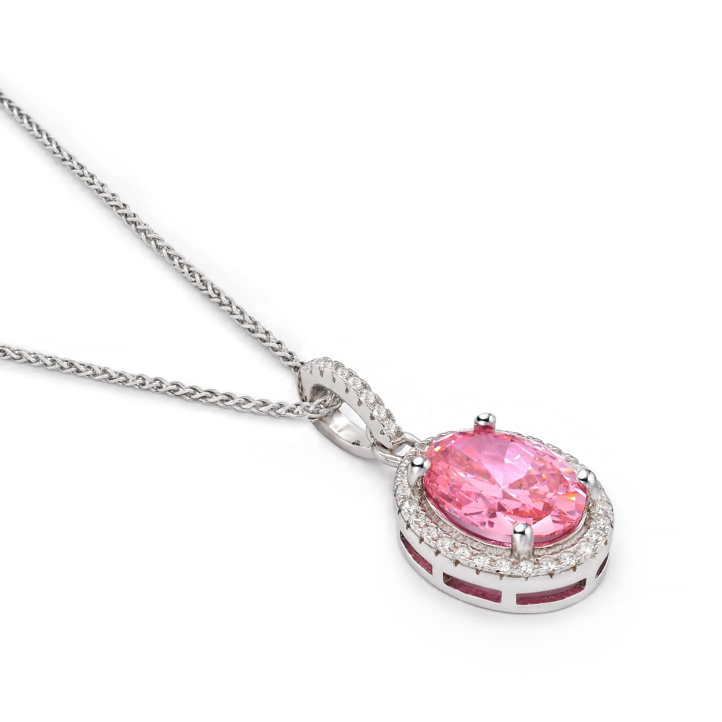 Lynora Jewellery Pendant Opulence Pink Tourmaline Pave Pendant Sterling Silver / Pink Tourmaline Opulence Pink Tourmaline Pave Pendant