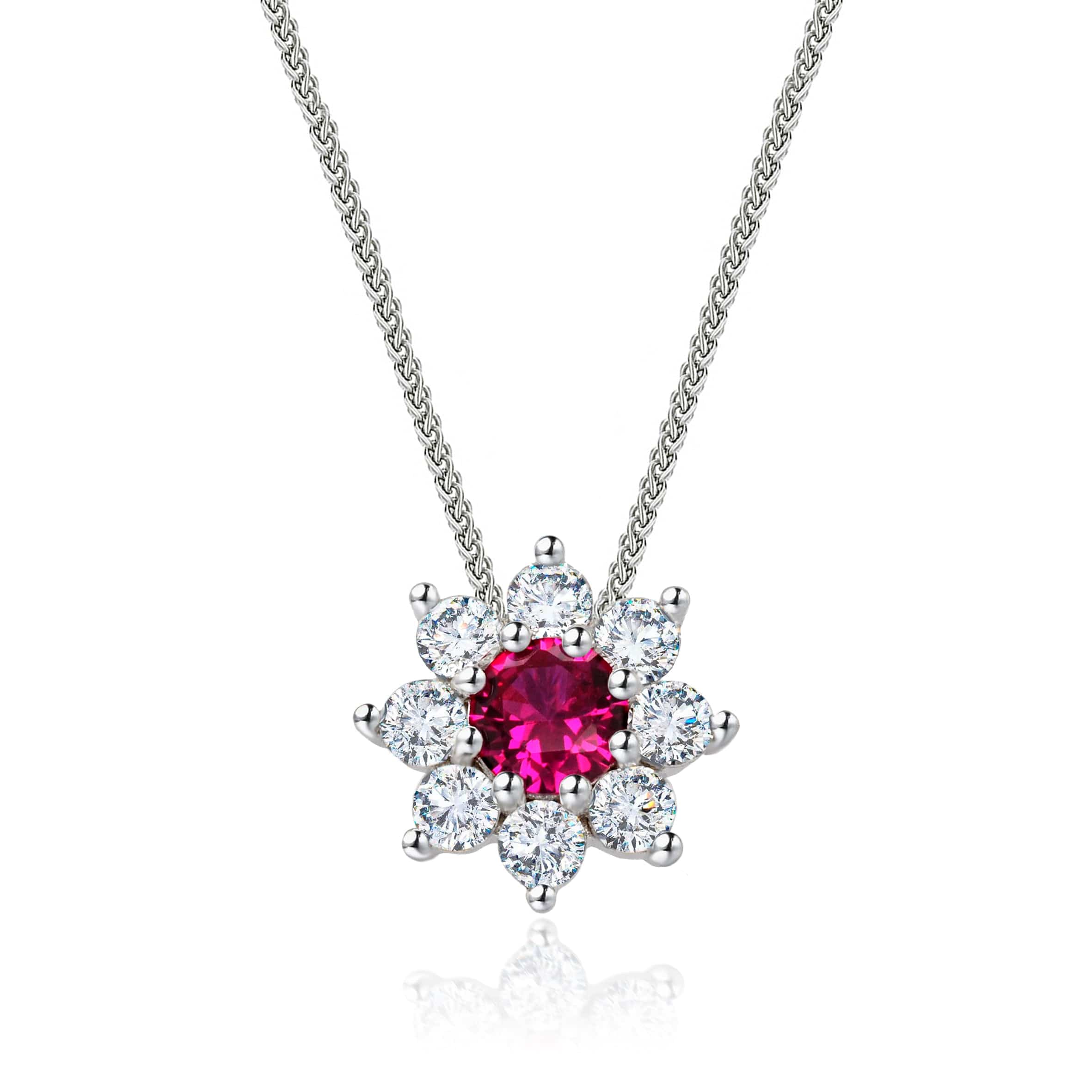 Lynora Jewellery Pendant Ruby Sunflower Pendant Sterling Silver / Ruby Ruby Sunflower Pendant