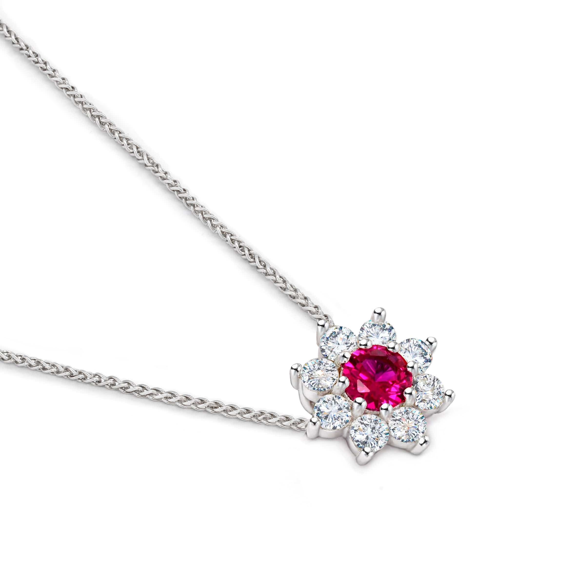 Lynora Jewellery Pendant Ruby Sunflower Pendant Sterling Silver / Ruby Ruby Sunflower Pendant