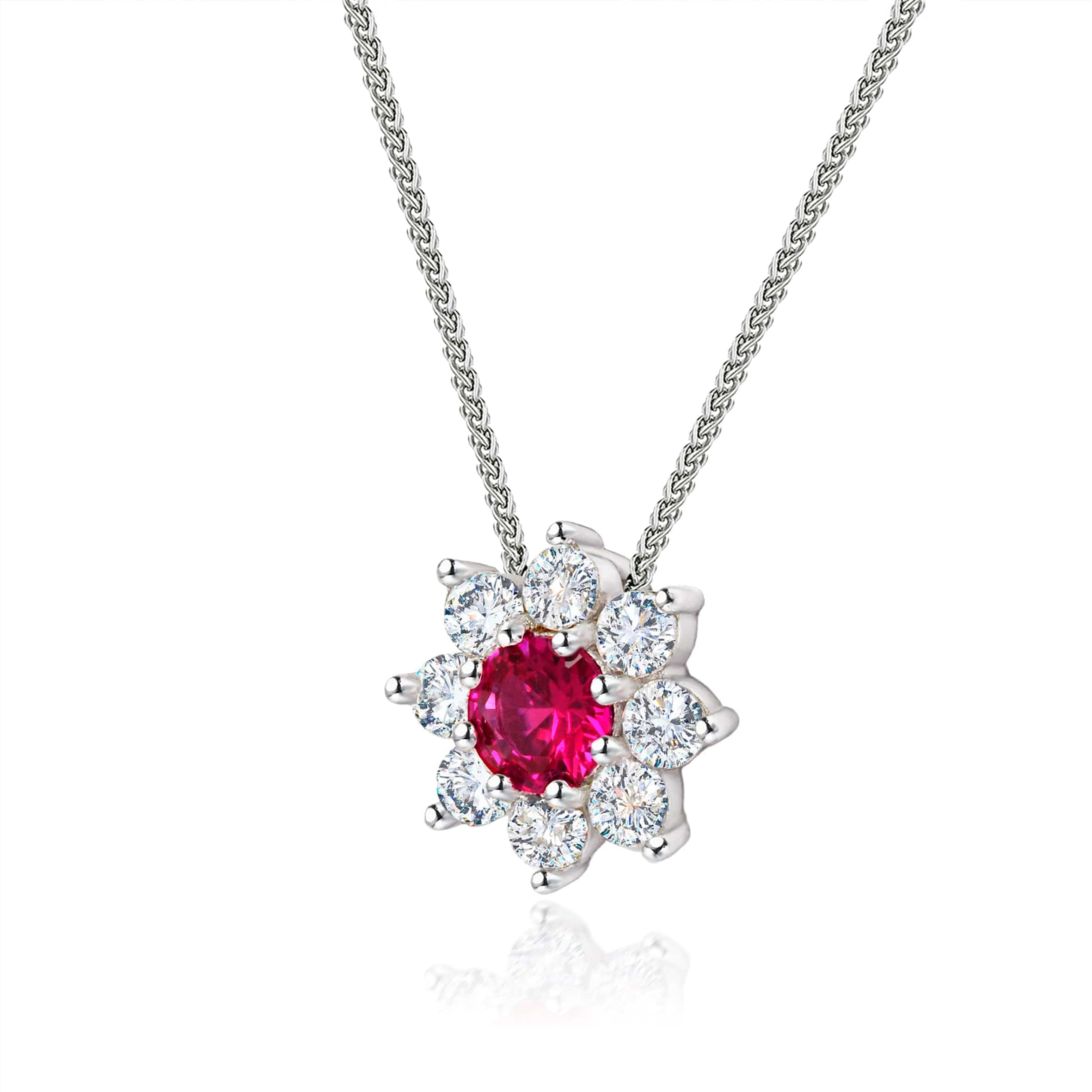 Lynora Jewellery Pendant Ruby Sunflower Pendant Sterling Silver / Ruby Ruby Sunflower Pendant