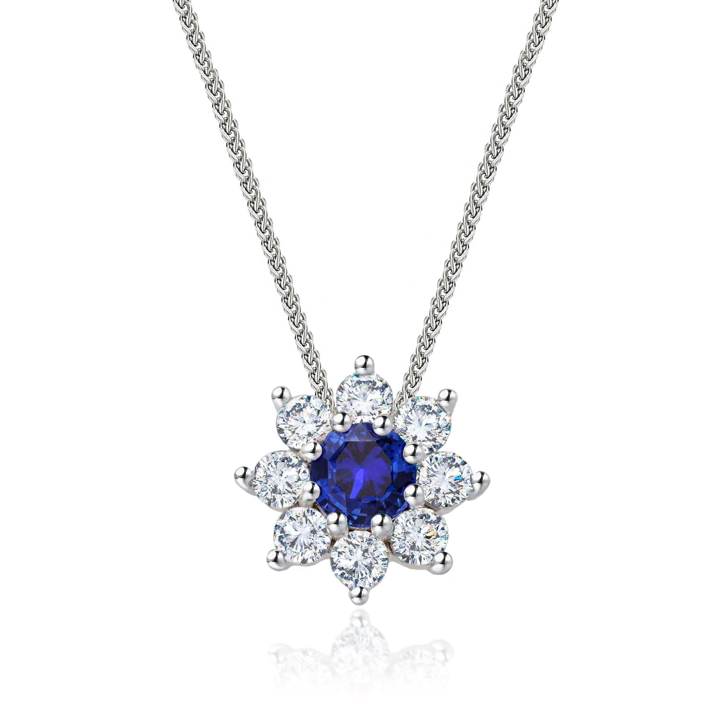 Lynora Jewellery Pendant Sapphire Sunflower Pendant Sterling Silver / Sapphire Sapphire Sunflower Pendant