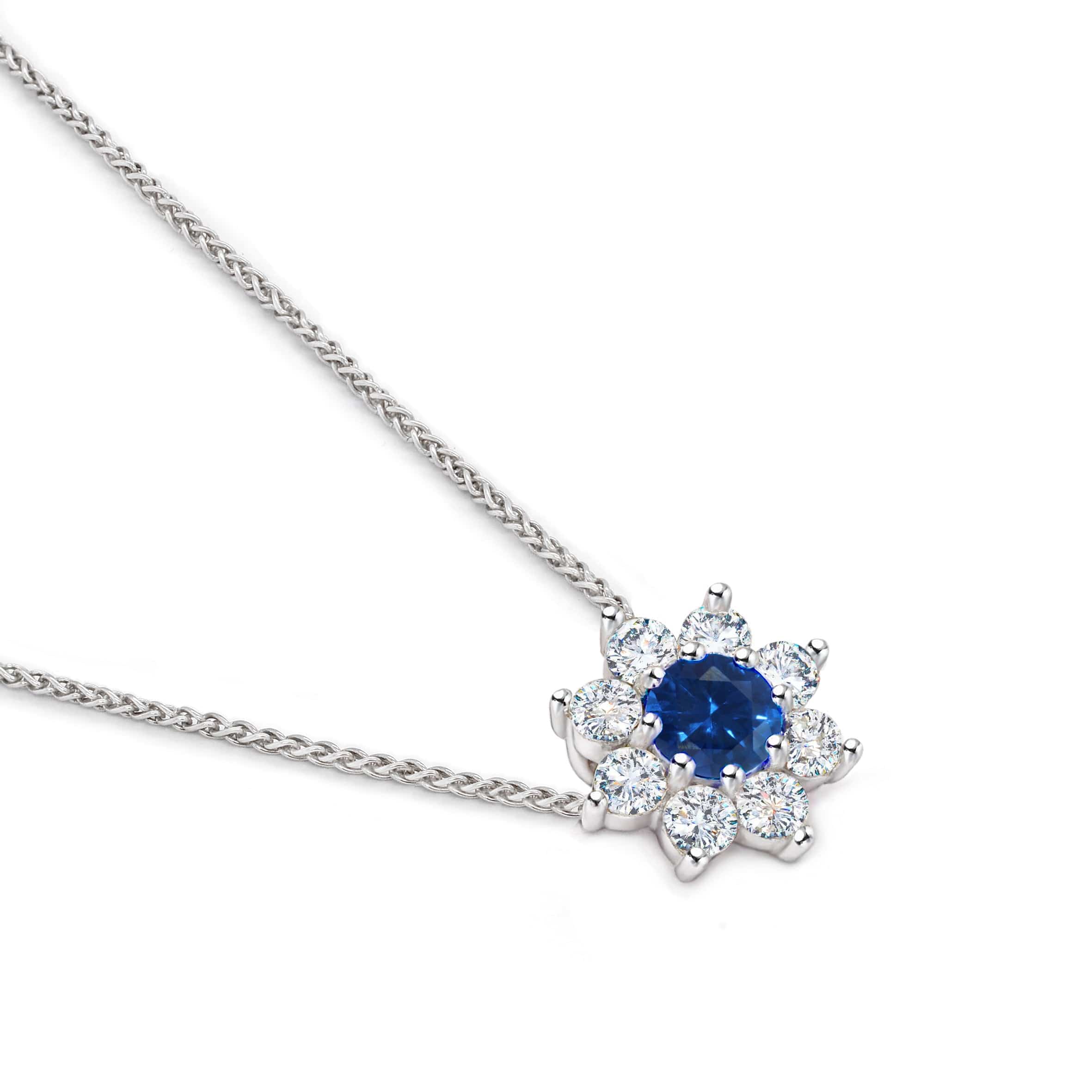 Lynora Jewellery Pendant Sapphire Sunflower Pendant Sterling Silver / Sapphire Sapphire Sunflower Pendant