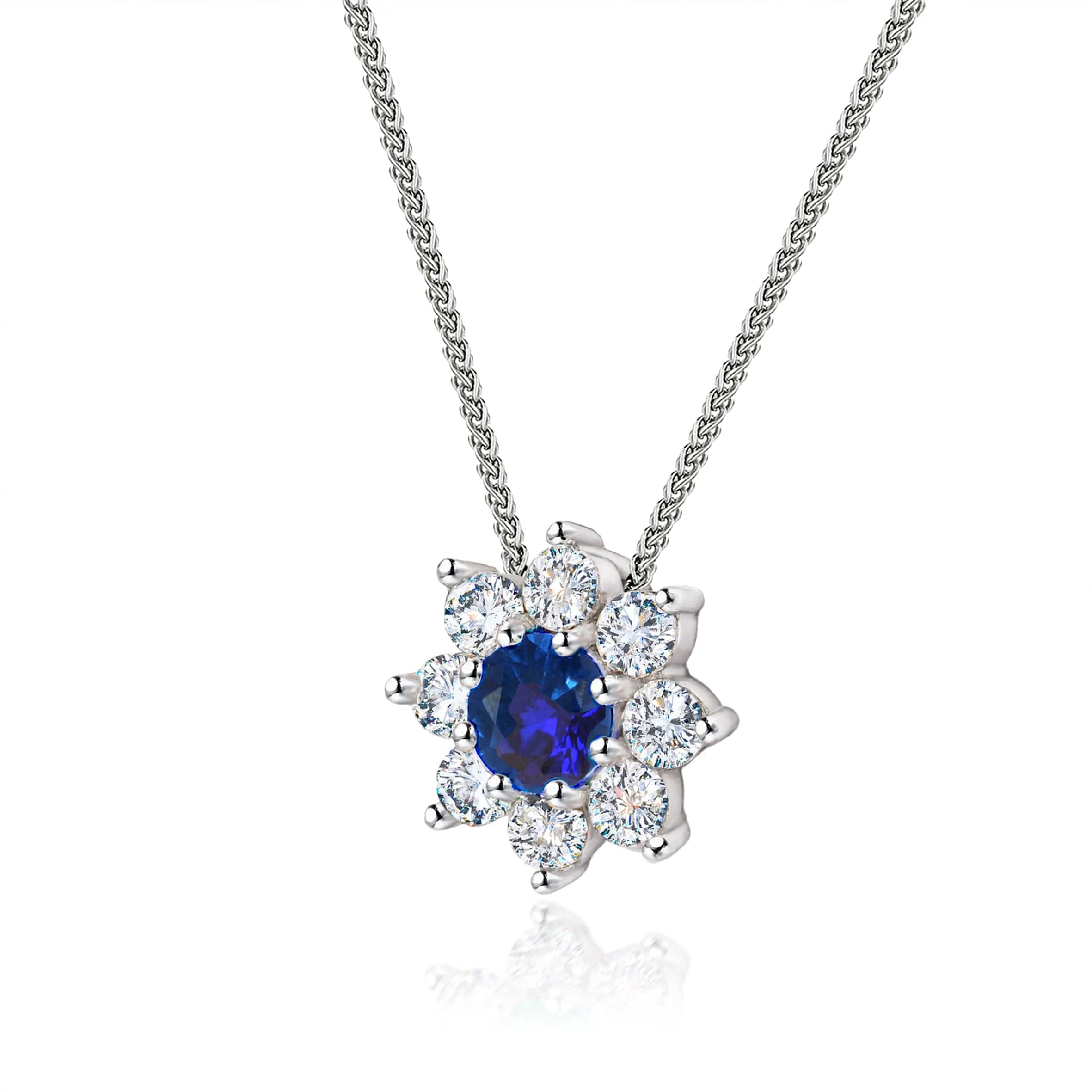 Lynora Jewellery Pendant Sapphire Sunflower Pendant Sterling Silver / Sapphire Sapphire Sunflower Pendant