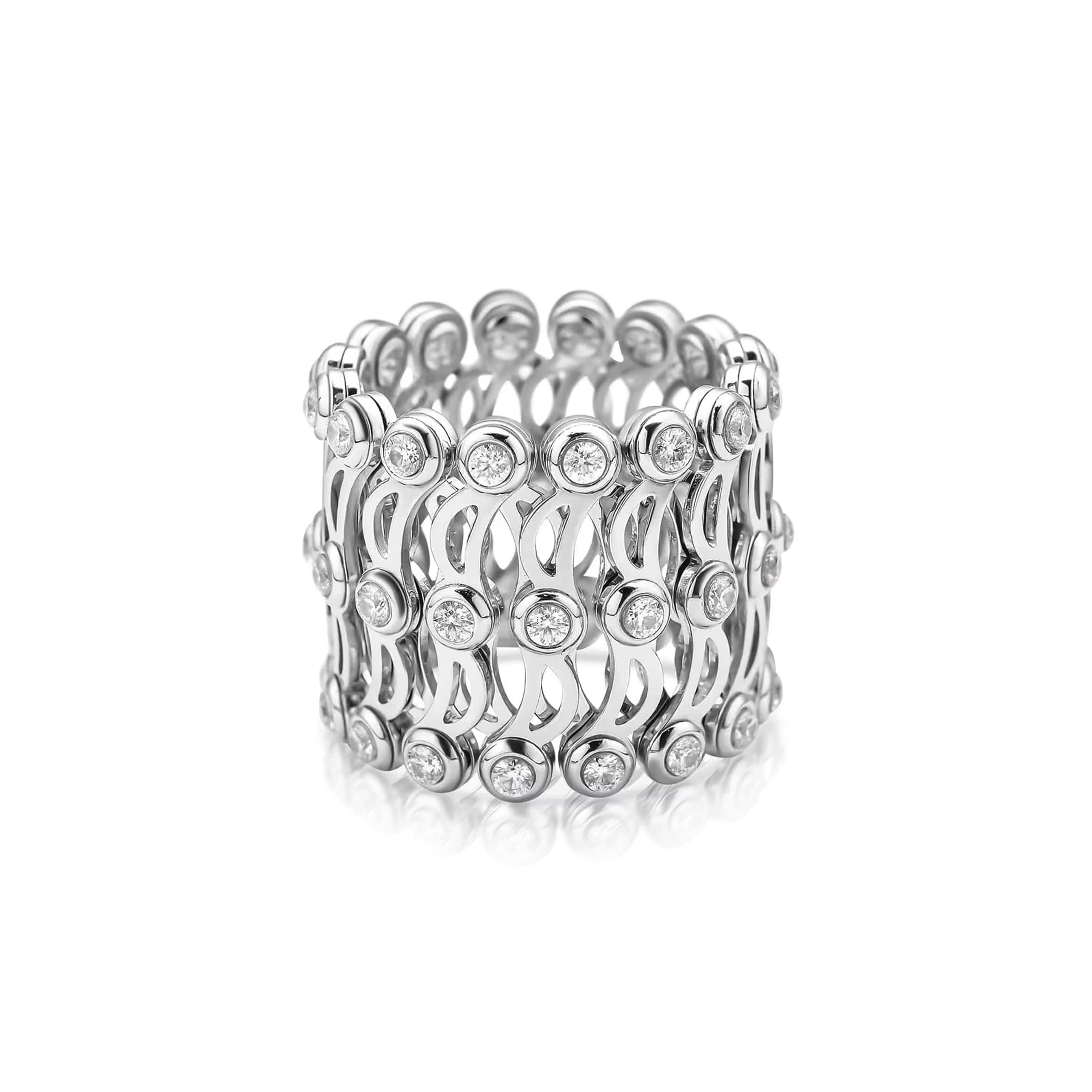 Lynora Jewellery Ring Transform Adjustable Bracelet Ring Sterling Silver / Clear Transform Adjustable Bracelet Ring