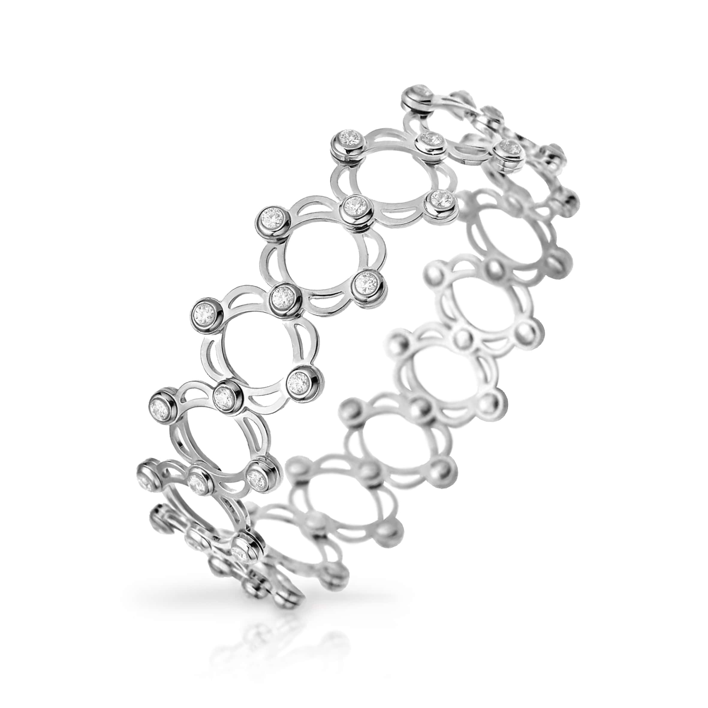 Lynora Jewellery Ring Transform Adjustable Bracelet Ring Sterling Silver / Clear Transform Adjustable Bracelet Ring