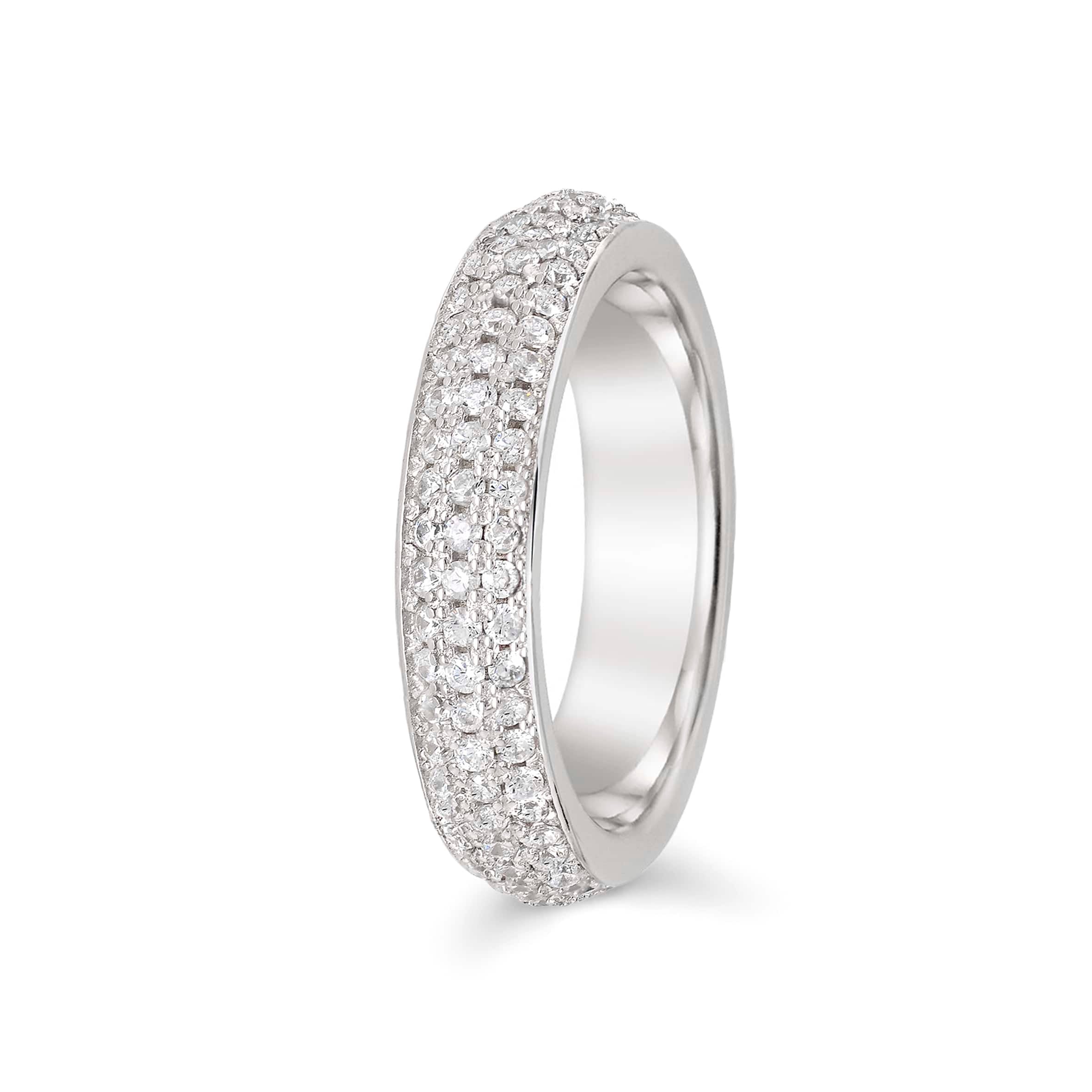Lynora Jewellery Ring Triple Eternity Ring Sterling Silver / Clear Triple Eternity Ring
