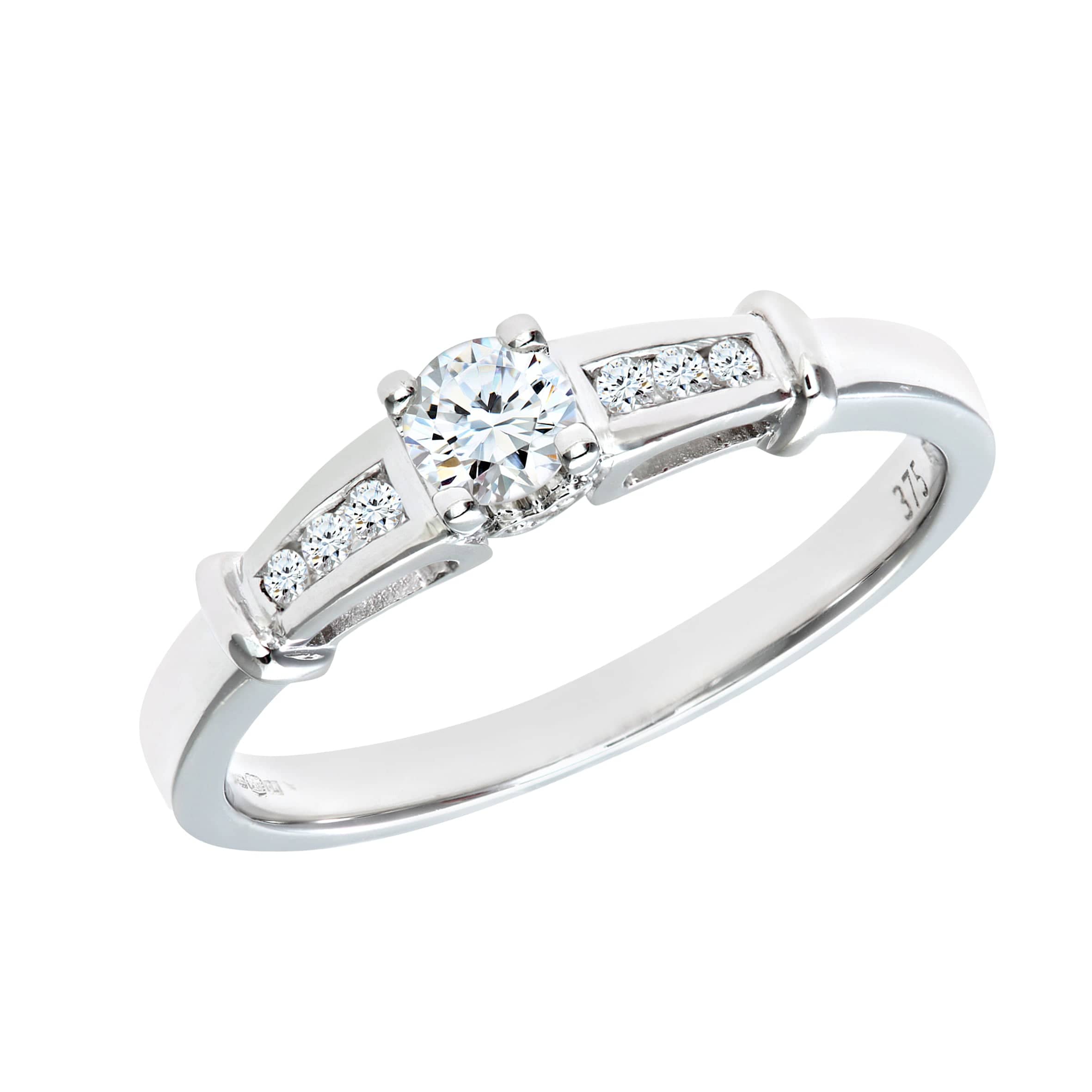 Lynora Luxe Ring 9ct White Gold 0.25ct Radiant Diamond Engagement Ring 9ct White Gold 0.25ct Radiant Diamond Engagement Ring