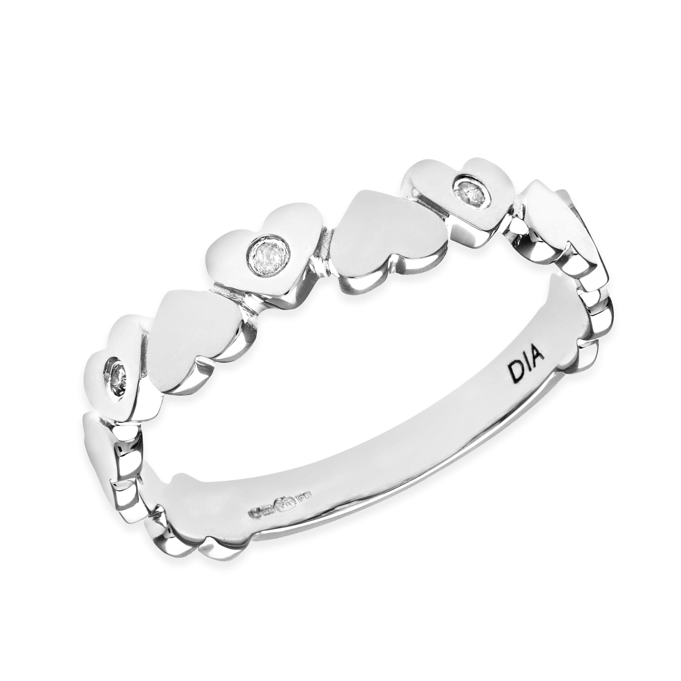 Lynora Luxe Ring 9ct White Gold Diamond Hearts Ring 9ct White Gold Diamond Hearts Ring