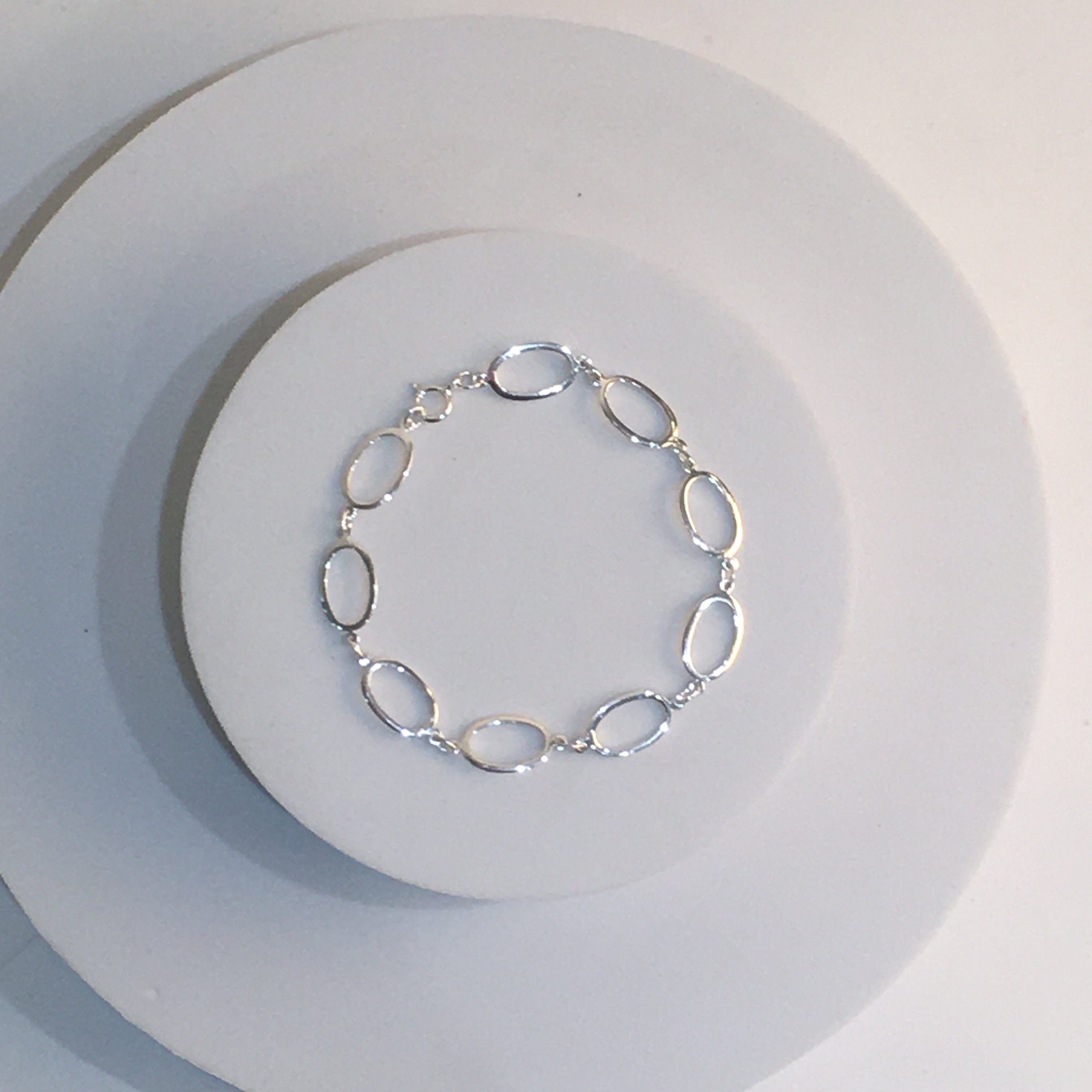 Lynora Silver Bracelet Sterling Silver / Clear Lynora Sterling Silver Spring Ring Clasp Link Bracelet