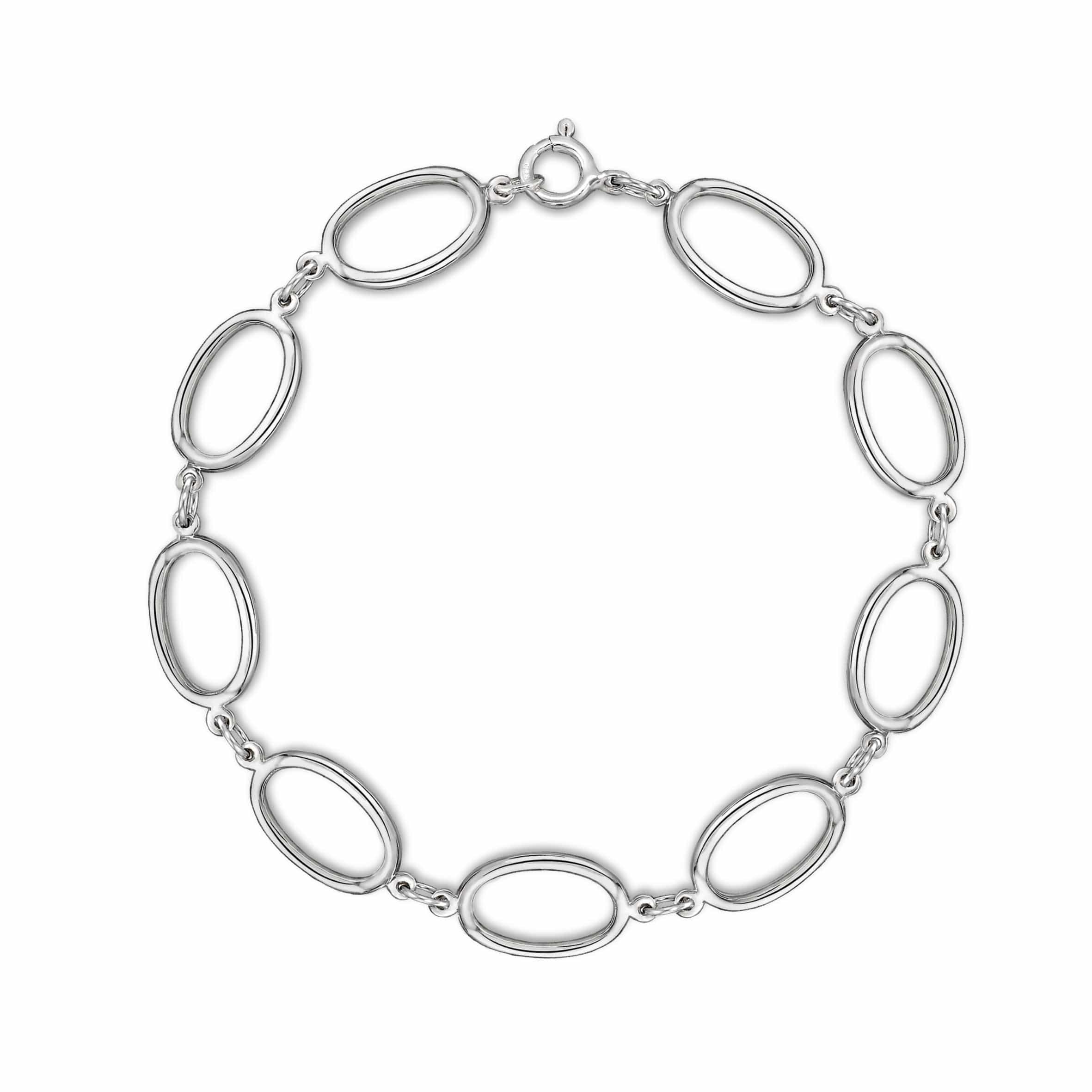 Lynora Silver Bracelet Sterling Silver / Clear Lynora Sterling Silver Spring Ring Clasp Link Bracelet