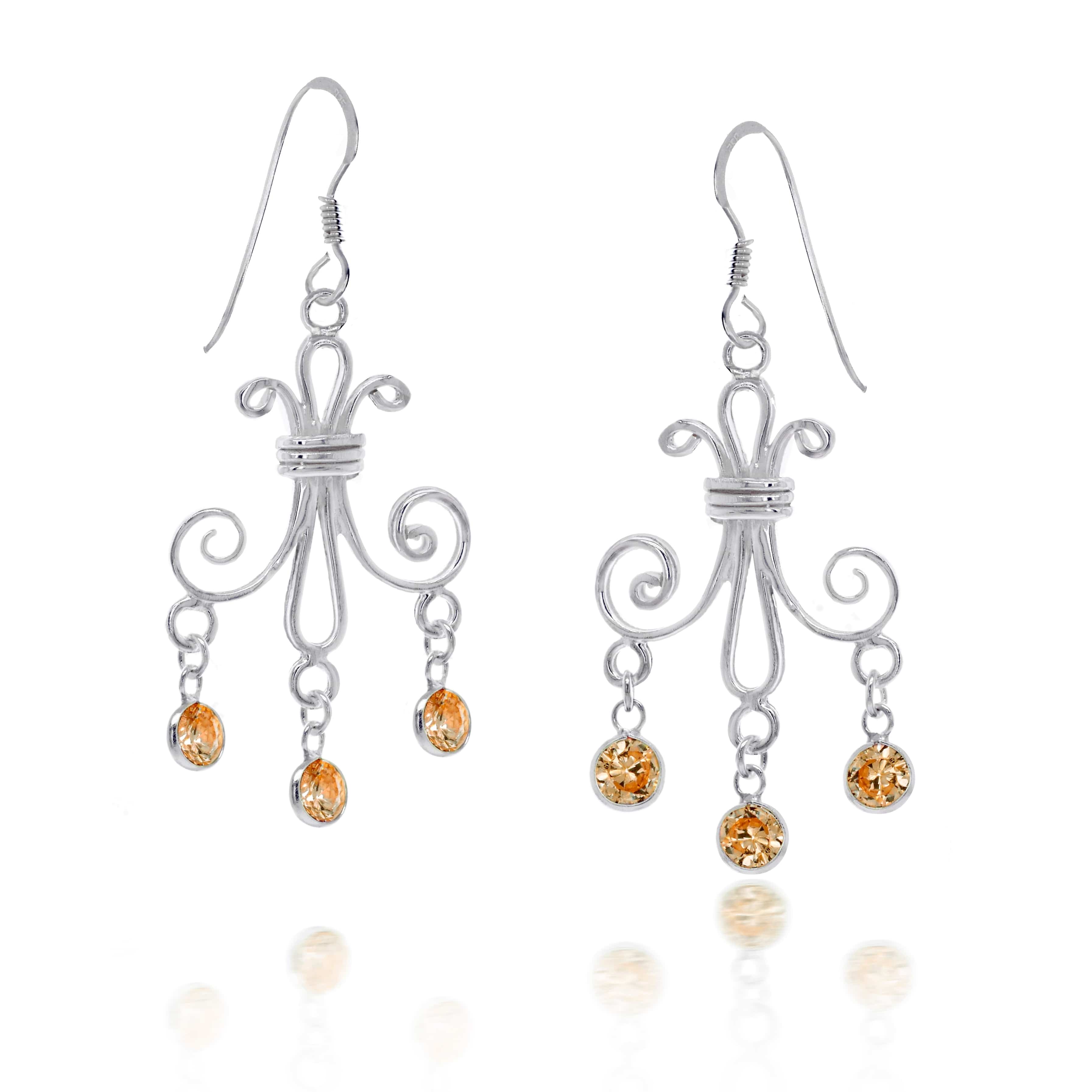 Lynora Silver Earring Sterling Silver / Citrine Lynora Sterling Silver Citrine Chandelier Threader Earrings