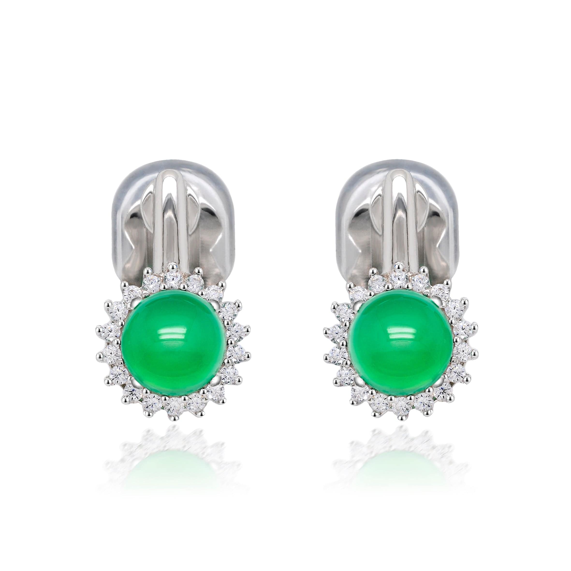 Lynora Silver Earrings Sterling Silver / Green Verdant Glass Sphere earrings
