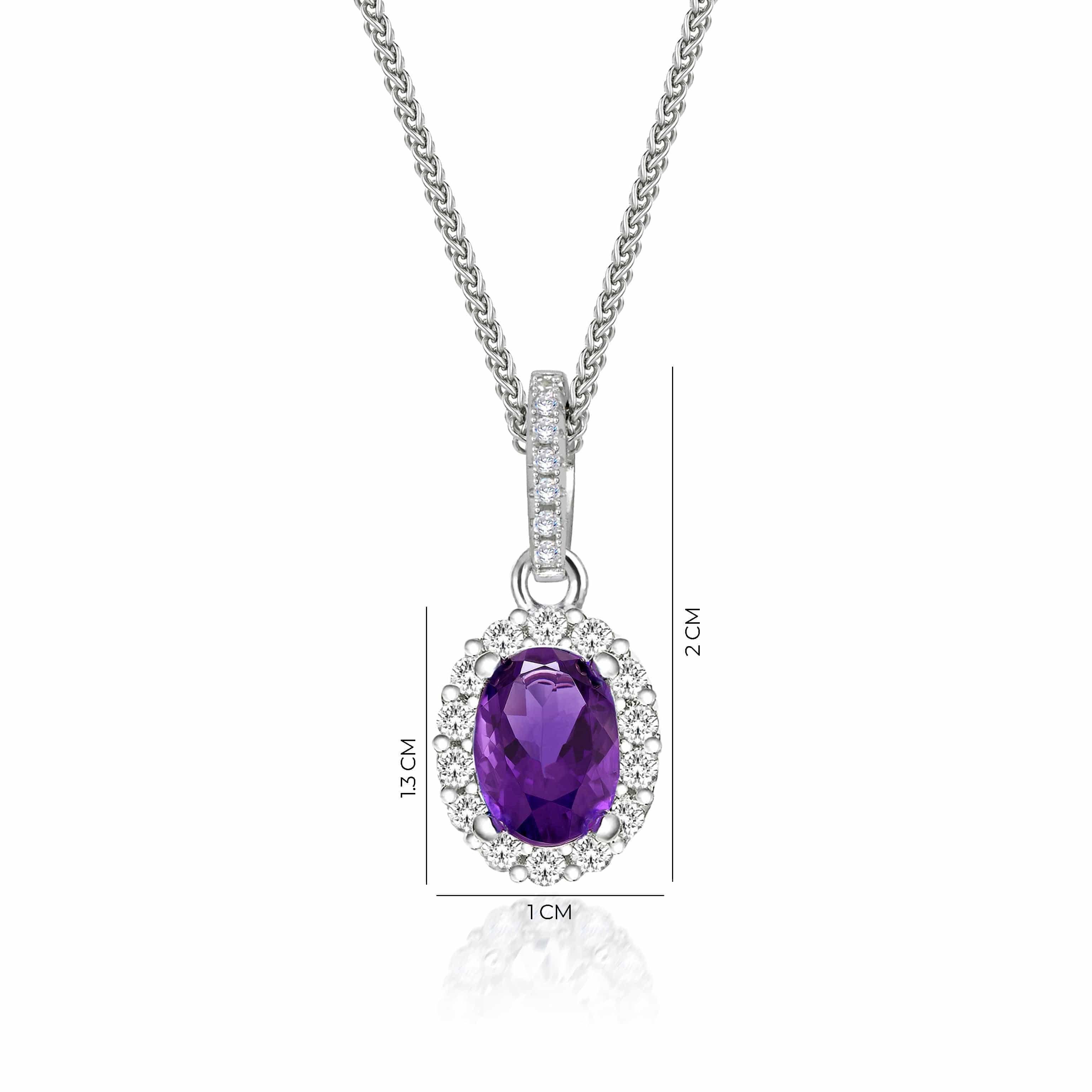 Lynora Silver Necklace 18" adj / Sterling Silver / Amethyst Opulence Necklace Sterling Silver & Amethyst Stone