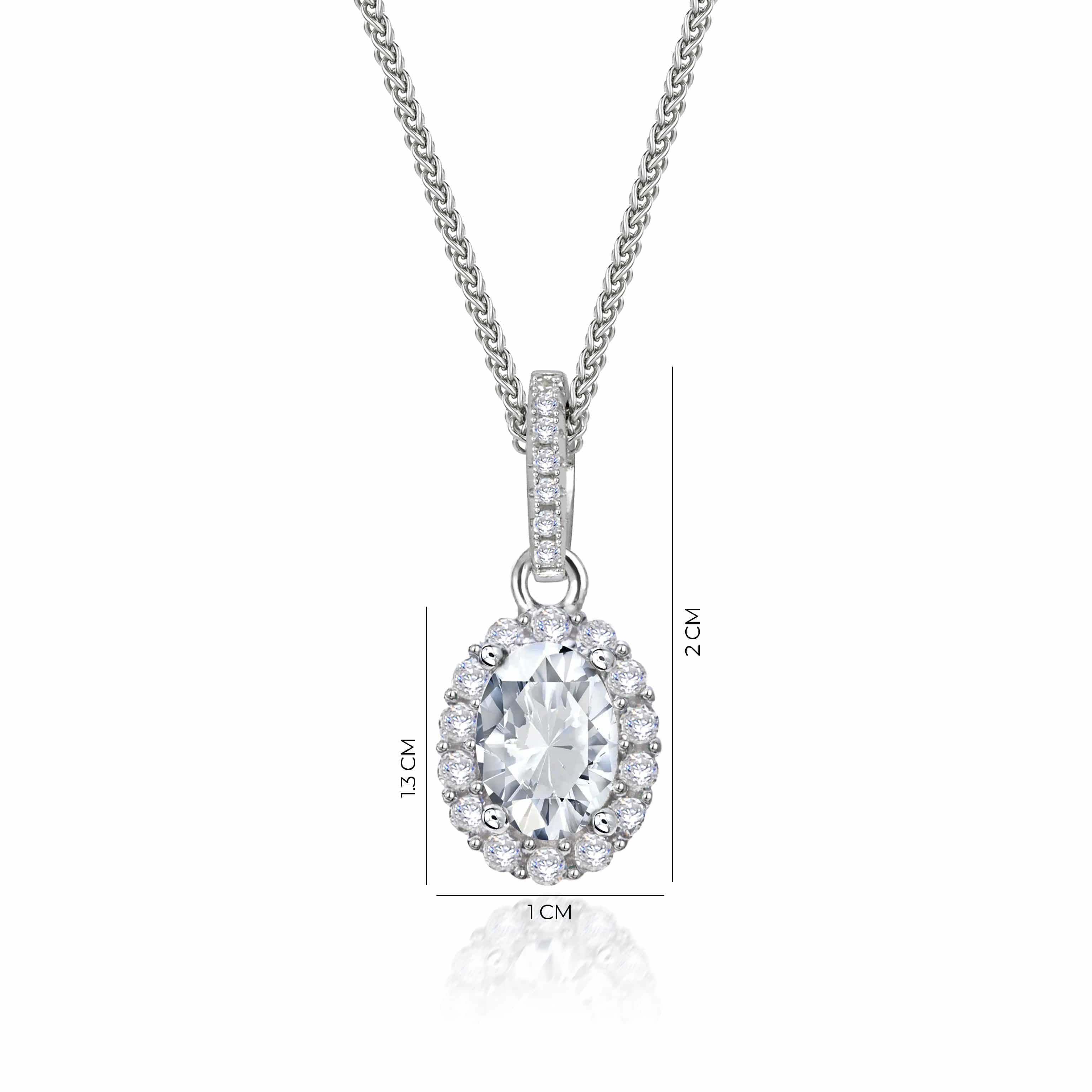 Lynora Silver Necklace 18" adj / Sterling Silver / Clear Opulence Necklace Sterling Silver