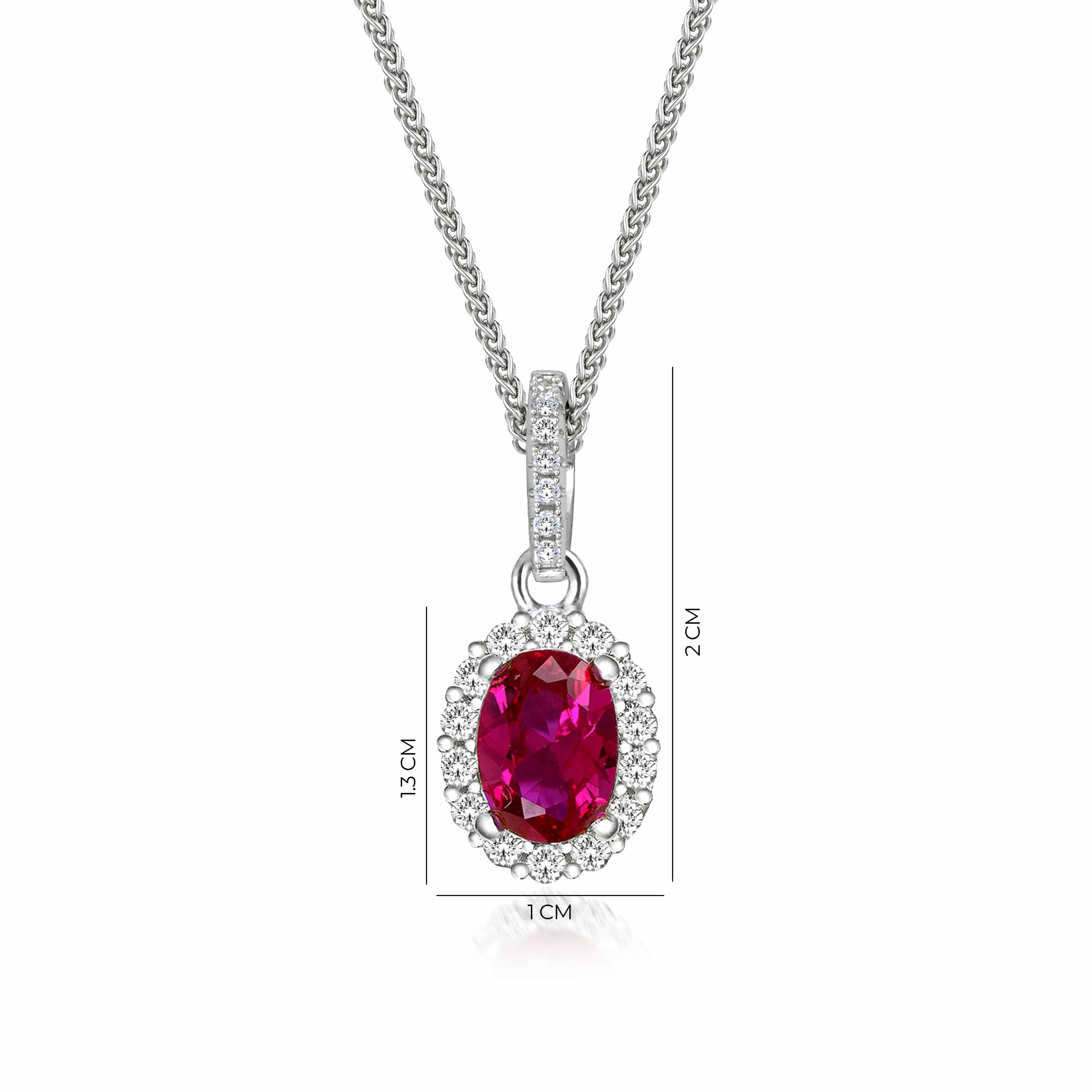 Lynora Silver Necklace 18" adj / Sterling Silver / Ruby Opulence Necklace Sterling Silver & Ruby Stone