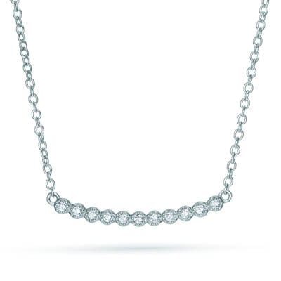 Lynora Silver Necklace Sterling Silver / Clear Lynora Sterling Silver Studded Bar Necklace