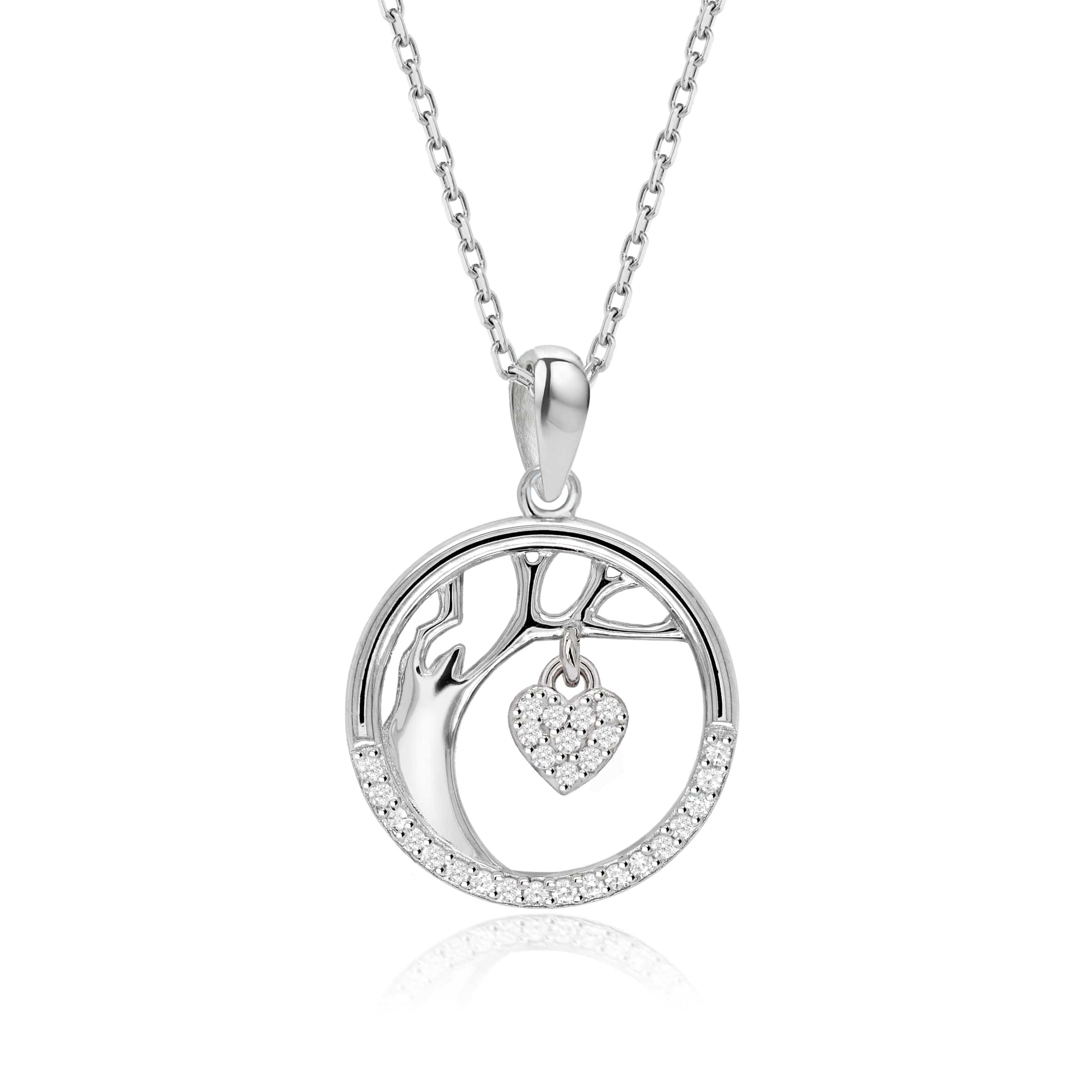 Lynora Silver Pendant Sterling Silver / Clear Esme Love Tree Pendant