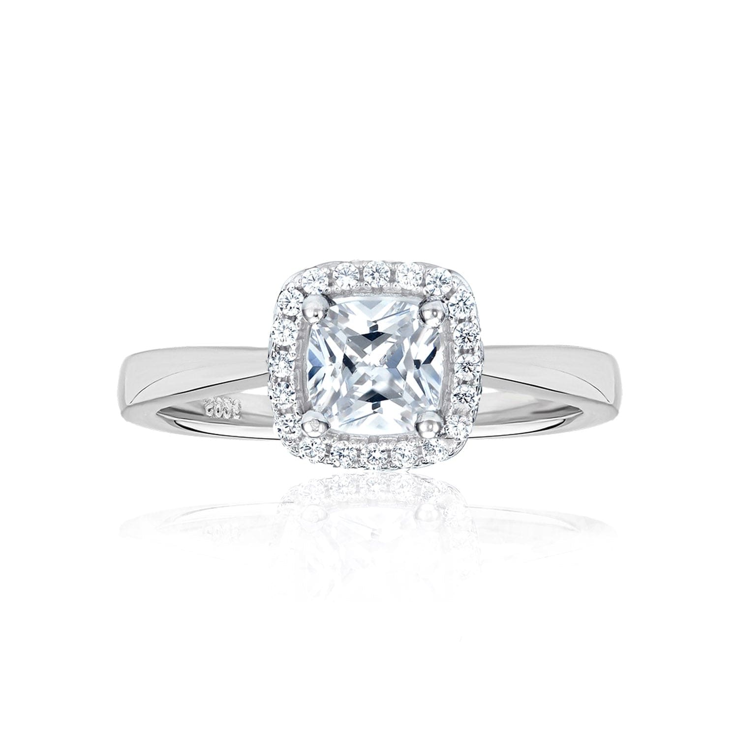 Lynora Silver Ring Luce Cushion Ring Sterling Silver 52 - L1/2 Luce Cushion Ring Sterling Silver