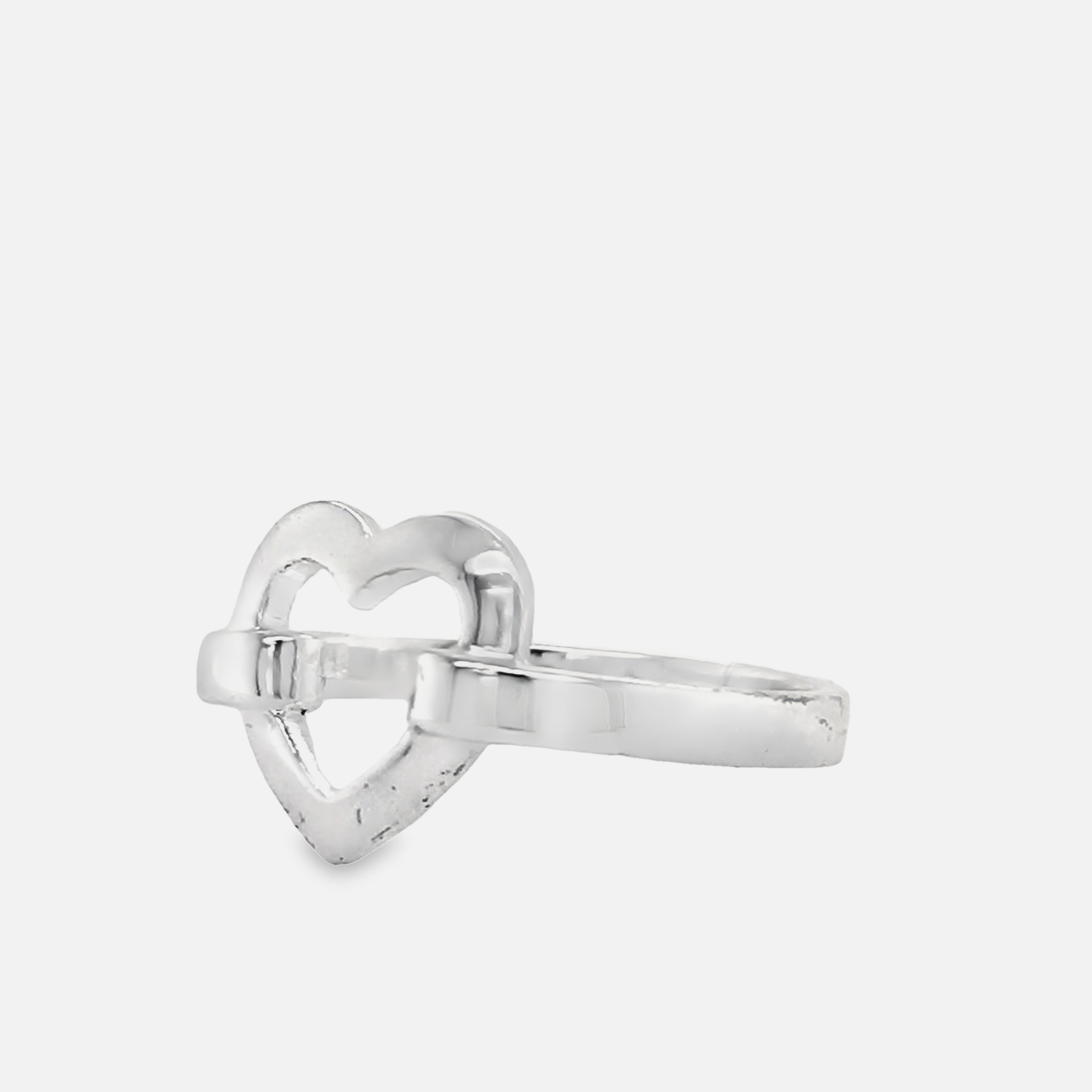 Lynora Silver Ring Lynora Sterling Silver Solitaire Heart Link Ring