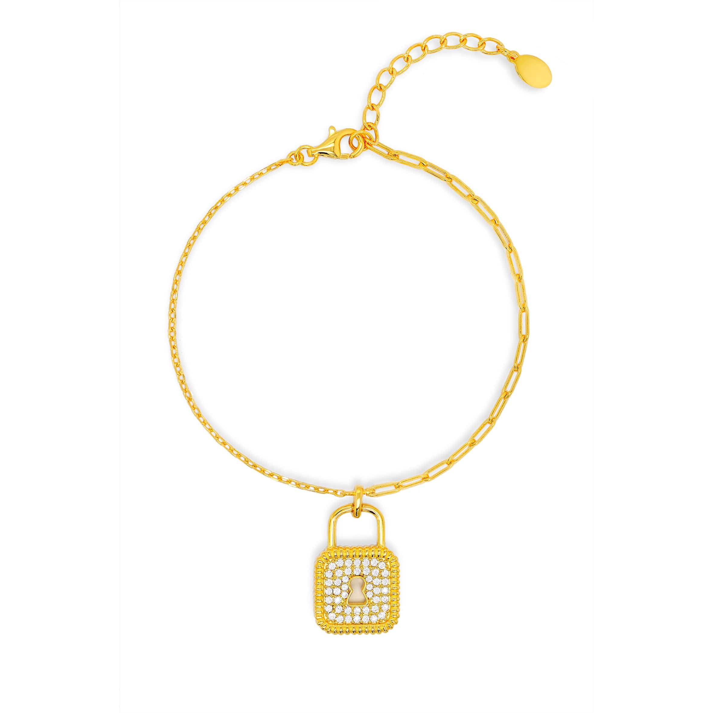 Lynora 2022 Bracelet Padlock Diamond Studded Charm Bracelet