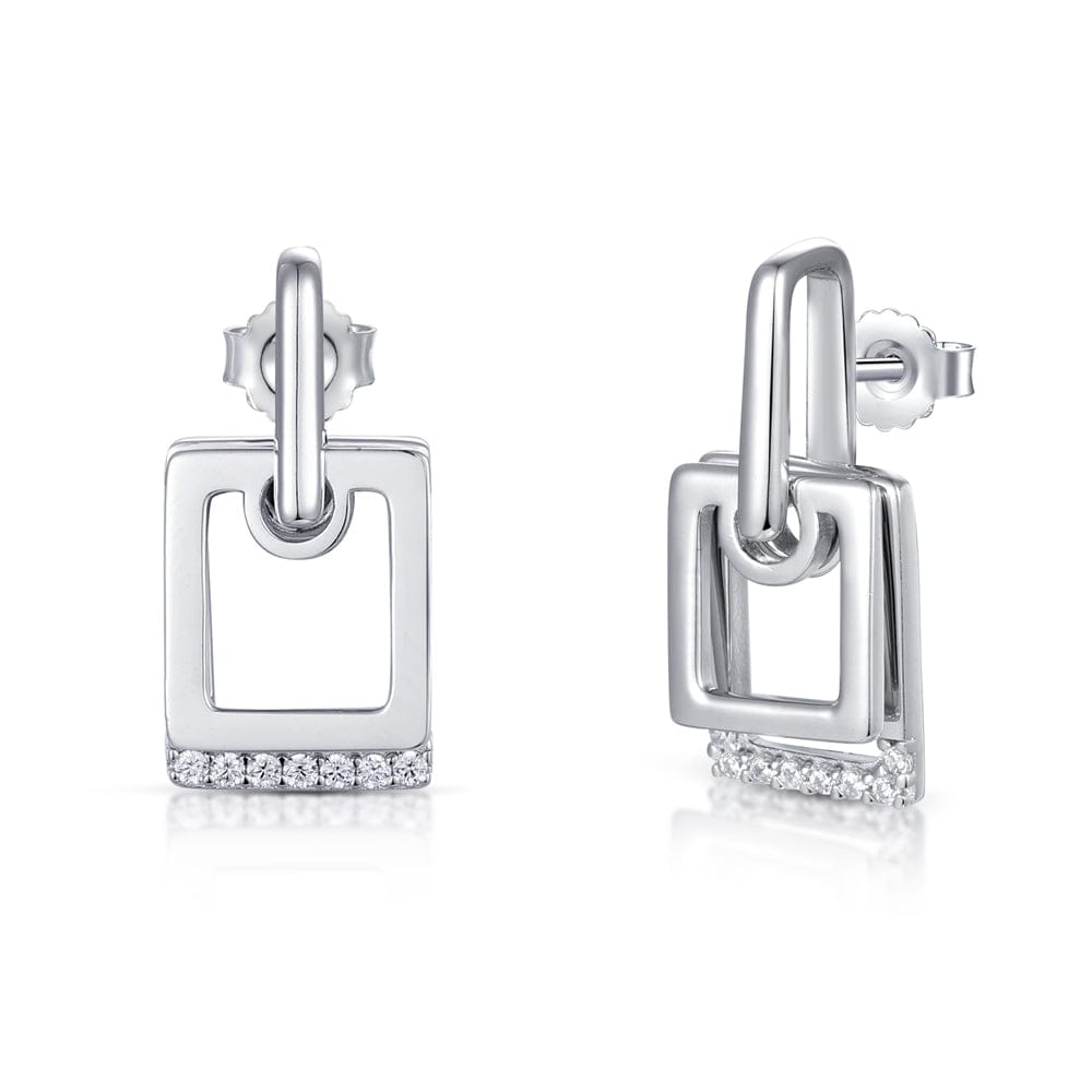 Square hot sale diamond earrings