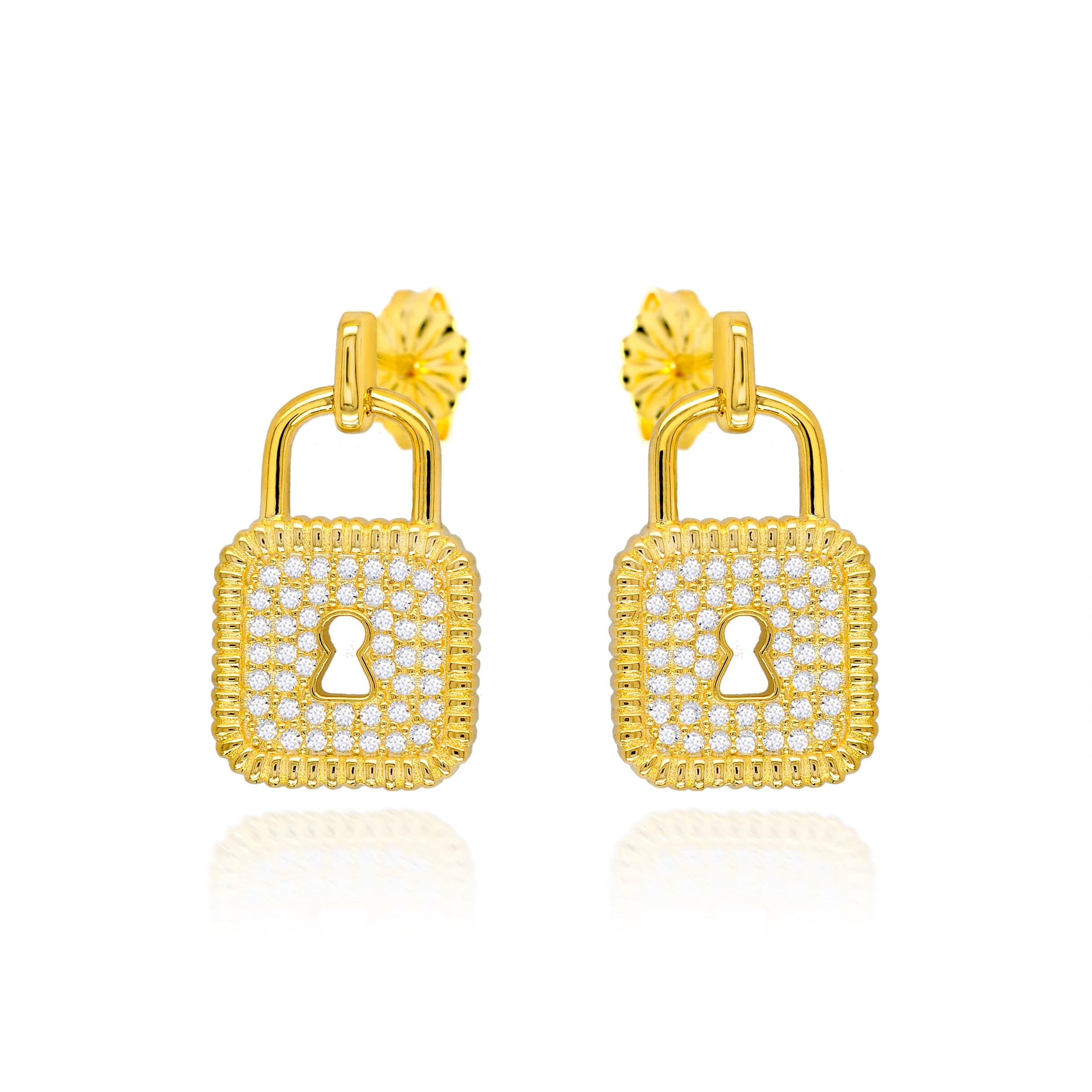 Lynora 2022 Earring Padlock Diamond Studded  Earrings