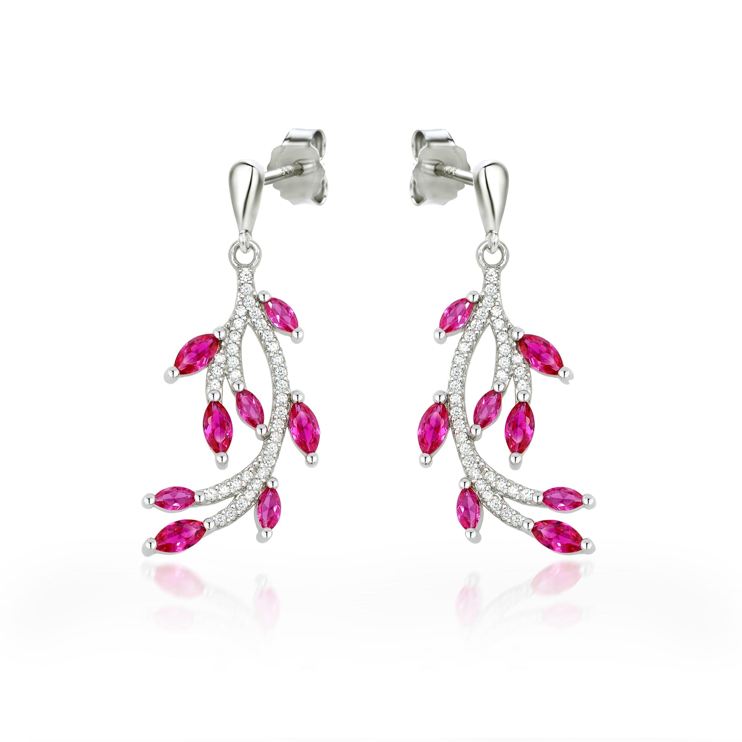 Lynora 2022 Earring Ruby Endurance Leaf Tree Earrings Sterling Silver