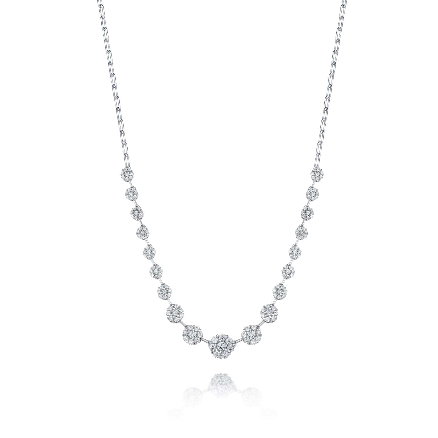 Sterling silver sales necklace diamond